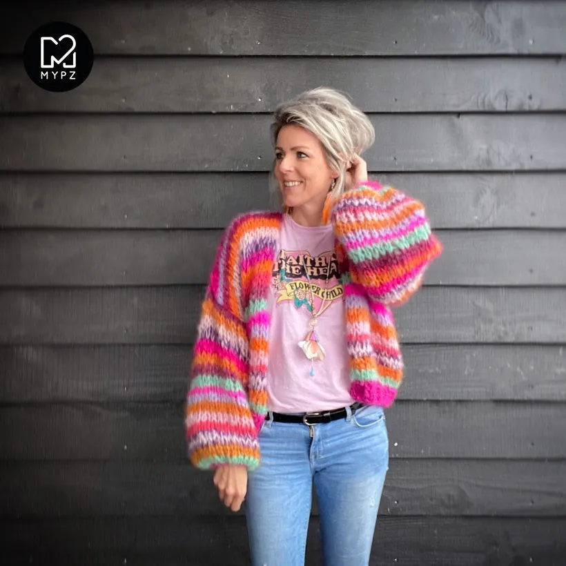 MYPZ Short Chunky Mohair Cardigan Lavie