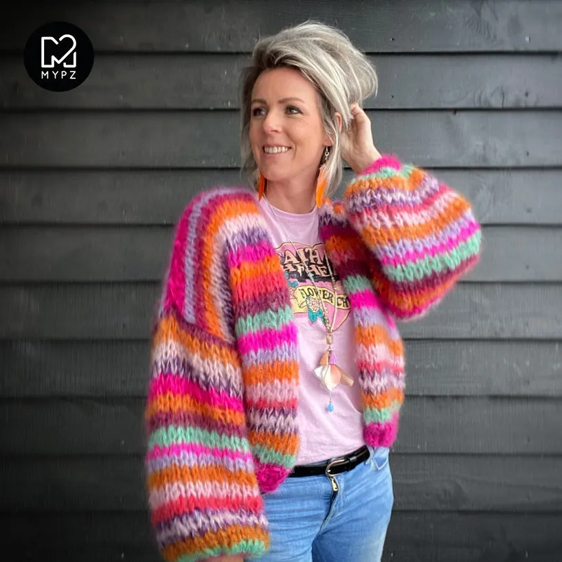 MYPZ Short Chunky Mohair Cardigan Lavie