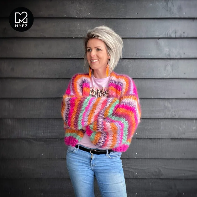 MYPZ Short Chunky Mohair Cardigan Lavie