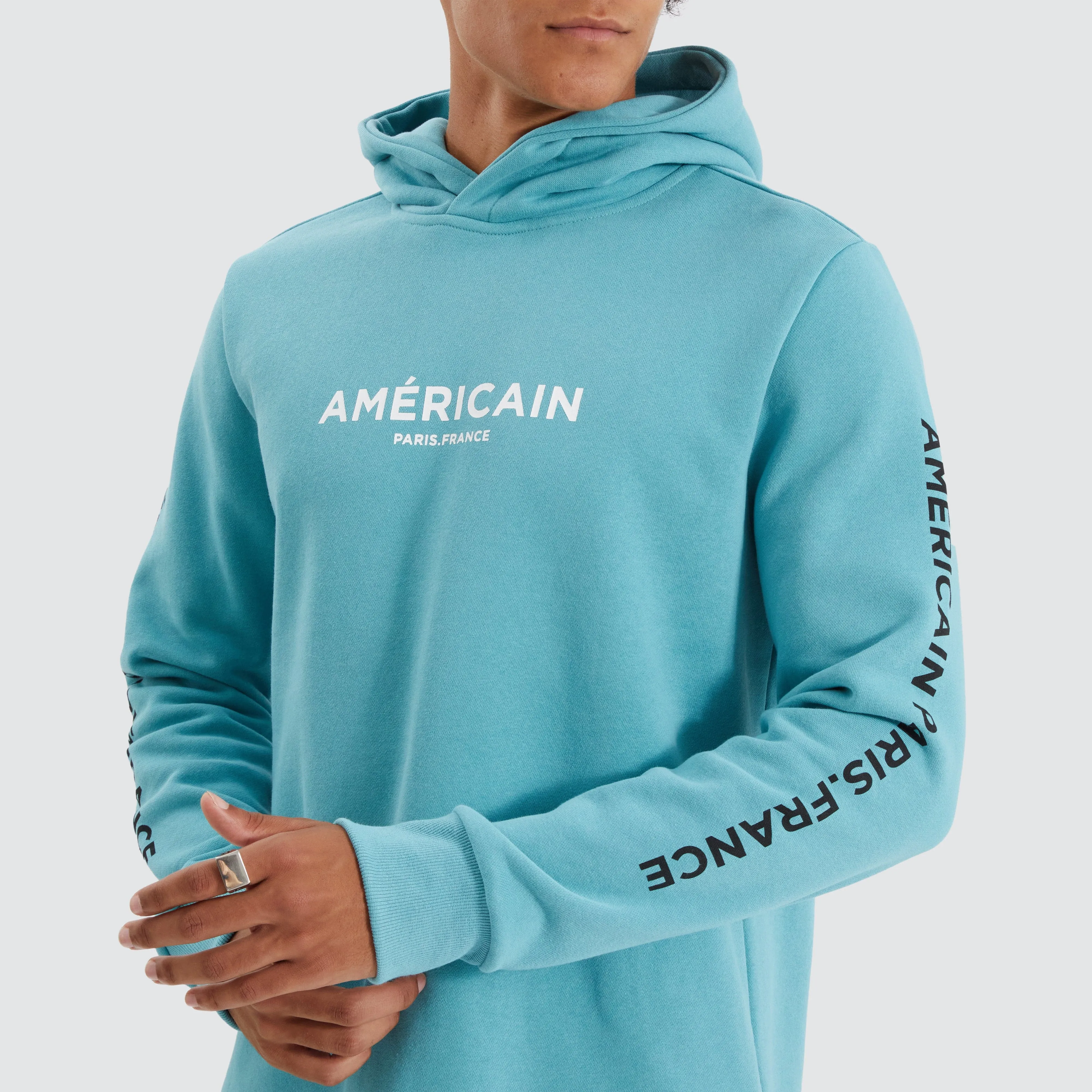 Norge Heavy Dual Curved Hoodie Porcelain Blue