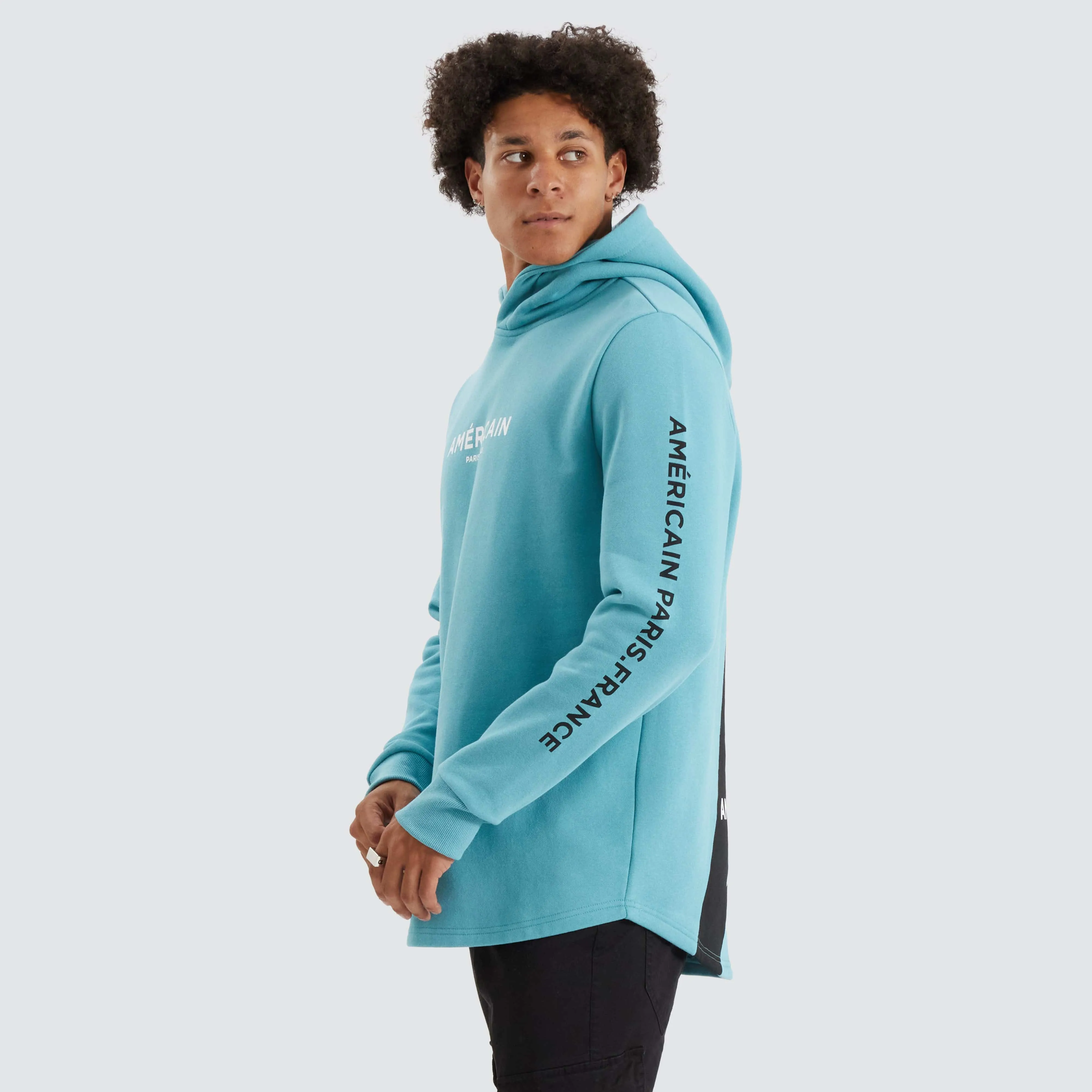 Norge Heavy Dual Curved Hoodie Porcelain Blue
