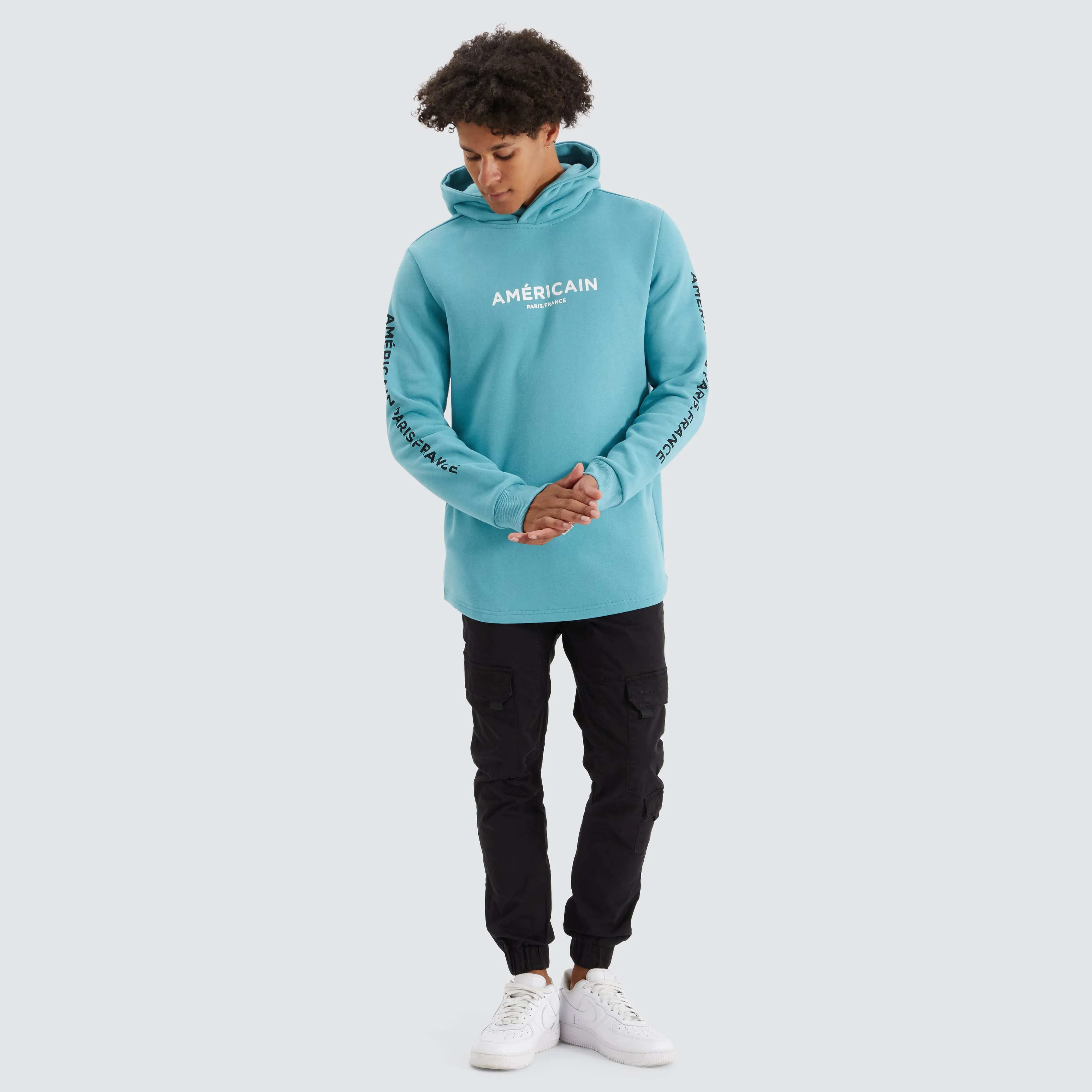 Norge Heavy Dual Curved Hoodie Porcelain Blue