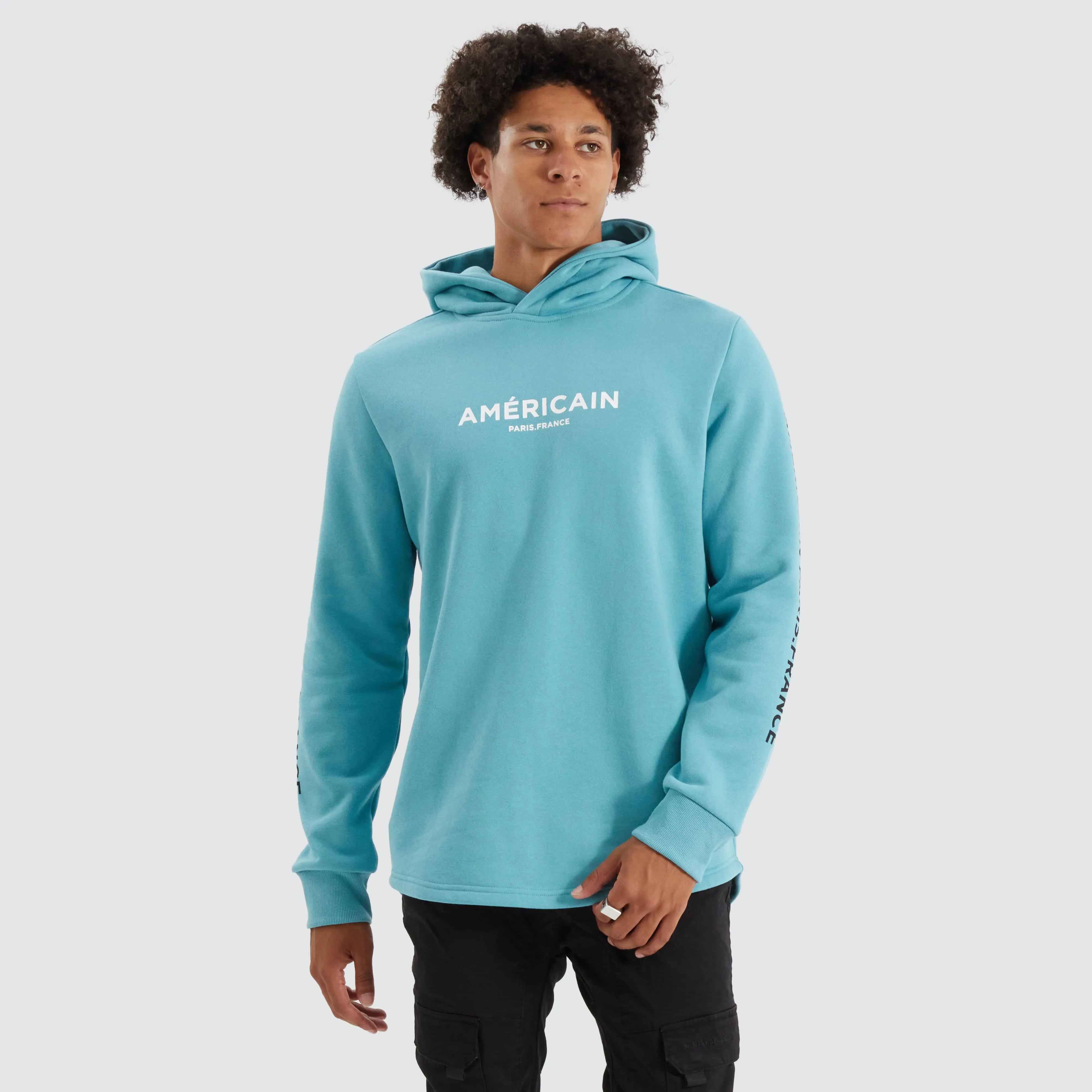Norge Heavy Dual Curved Hoodie Porcelain Blue