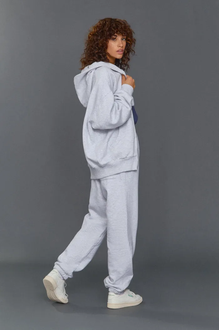 NTRLS Grey Marl Oversized Zip Through Hoodie