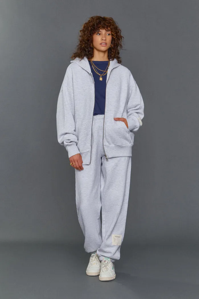 NTRLS Grey Marl Oversized Zip Through Hoodie