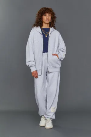 NTRLS Grey Marl Oversized Zip Through Hoodie
