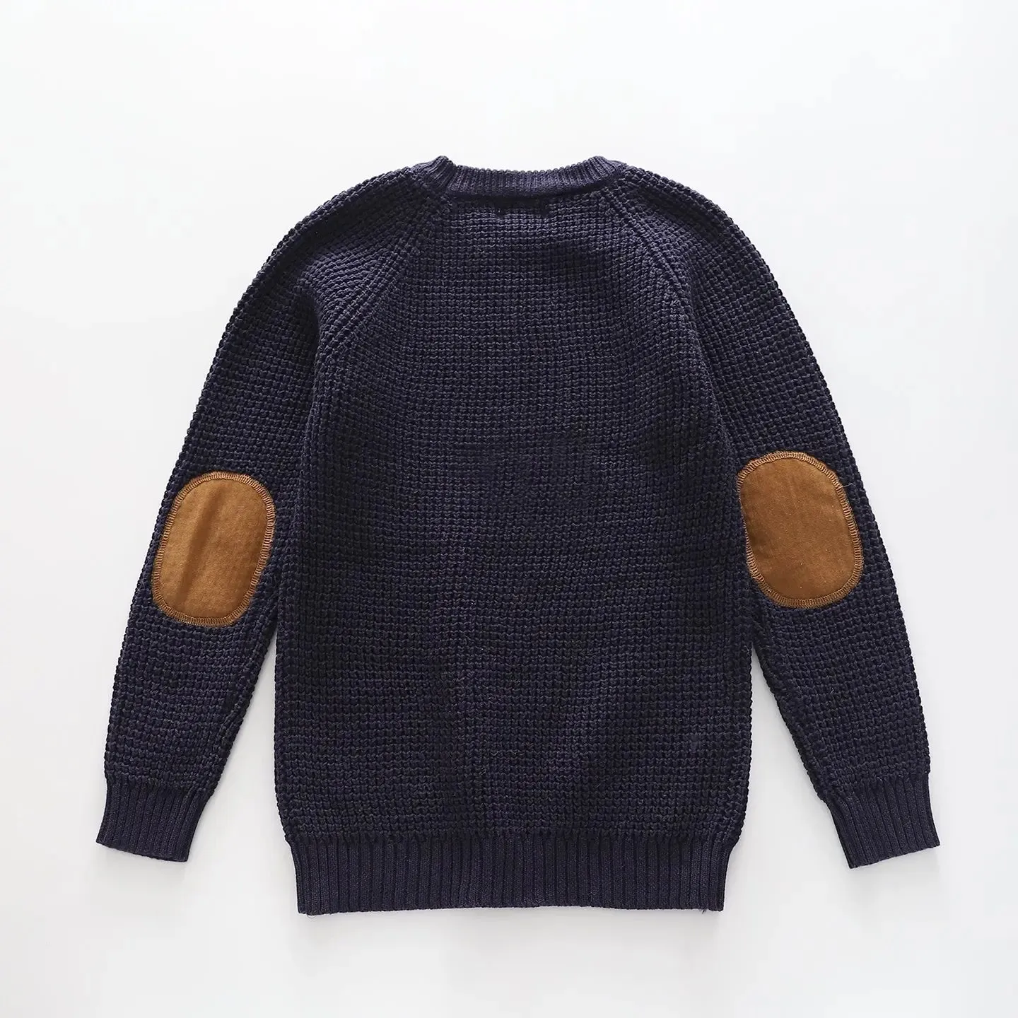 Older Boys Waffle Knit Navy Jumper