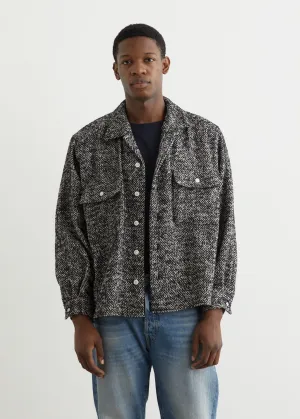 Open Collar Nep Tweed Shirt