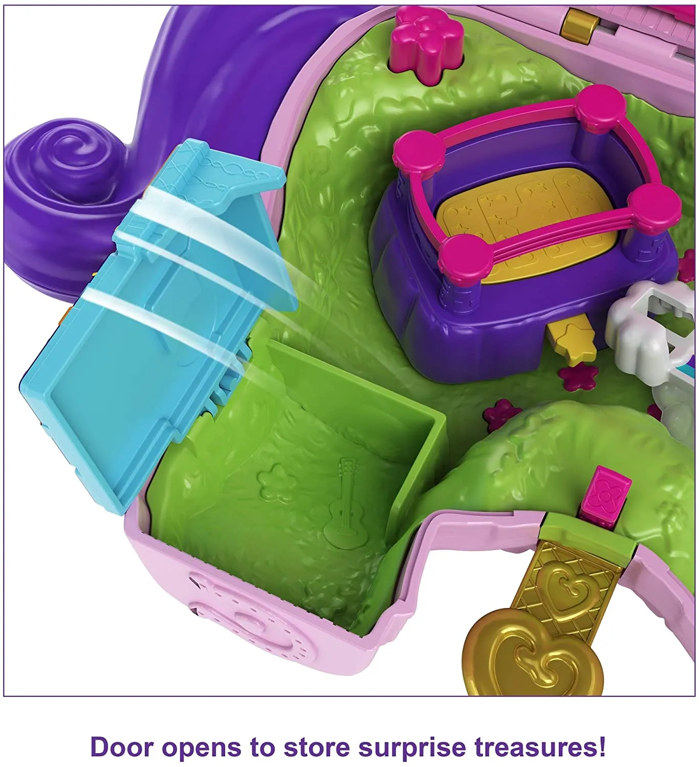 Polly Pocket Unicorn Party Large Compact Playset with Micro Polly & Lila Dolls, 25  Surprises