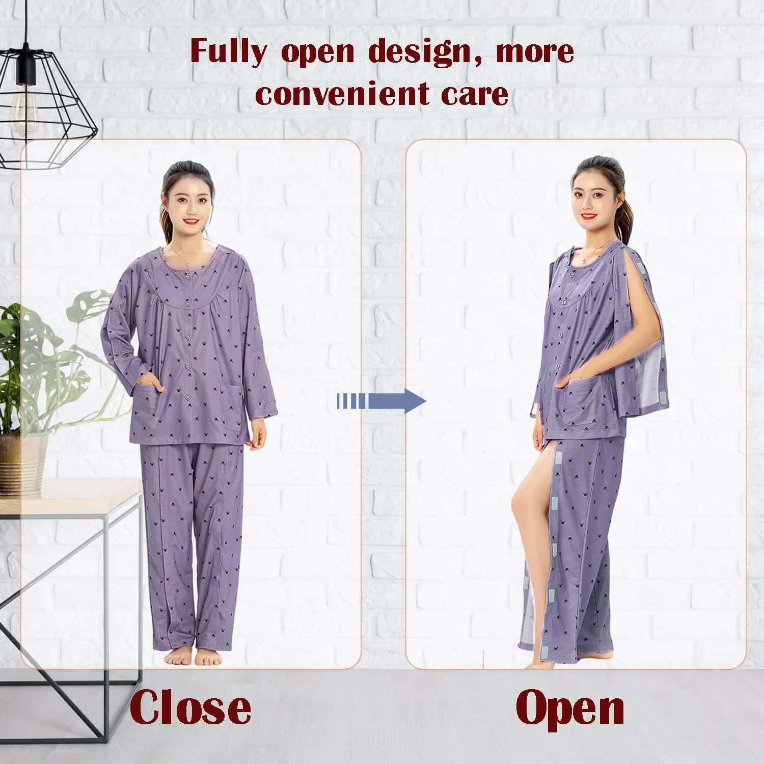Post Surgery Pajamas for Women, Convenient for Patients after Surgery to Put On and Take Off