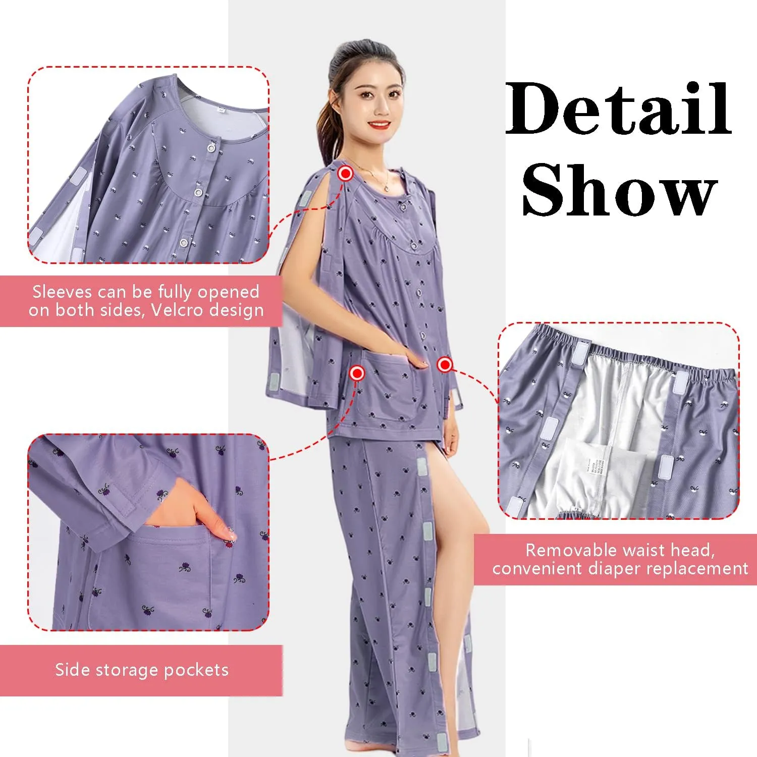 Post Surgery Pajamas for Women, Convenient for Patients after Surgery to Put On and Take Off