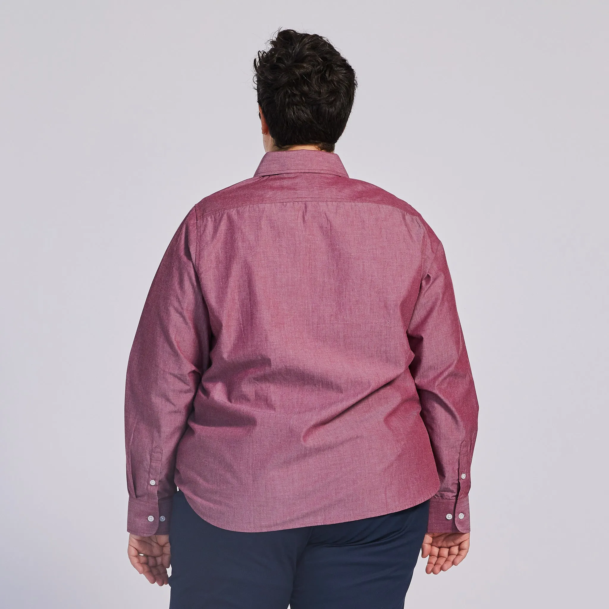 Red Chambray Point Collar Shirt