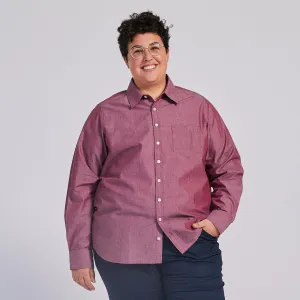 Red Chambray Point Collar Shirt