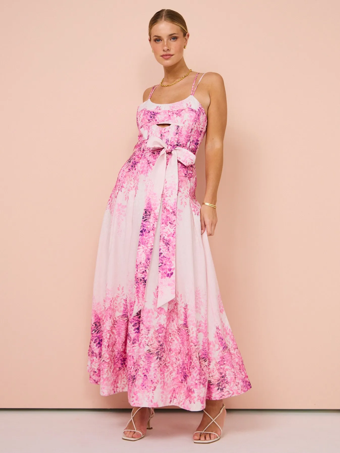 Saint Armont Lila Midi Dress in Wisteria Dream Blush