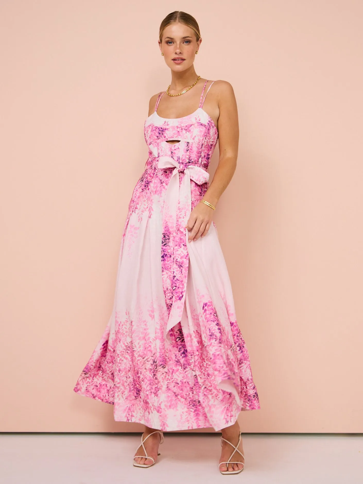 Saint Armont Lila Midi Dress in Wisteria Dream Blush