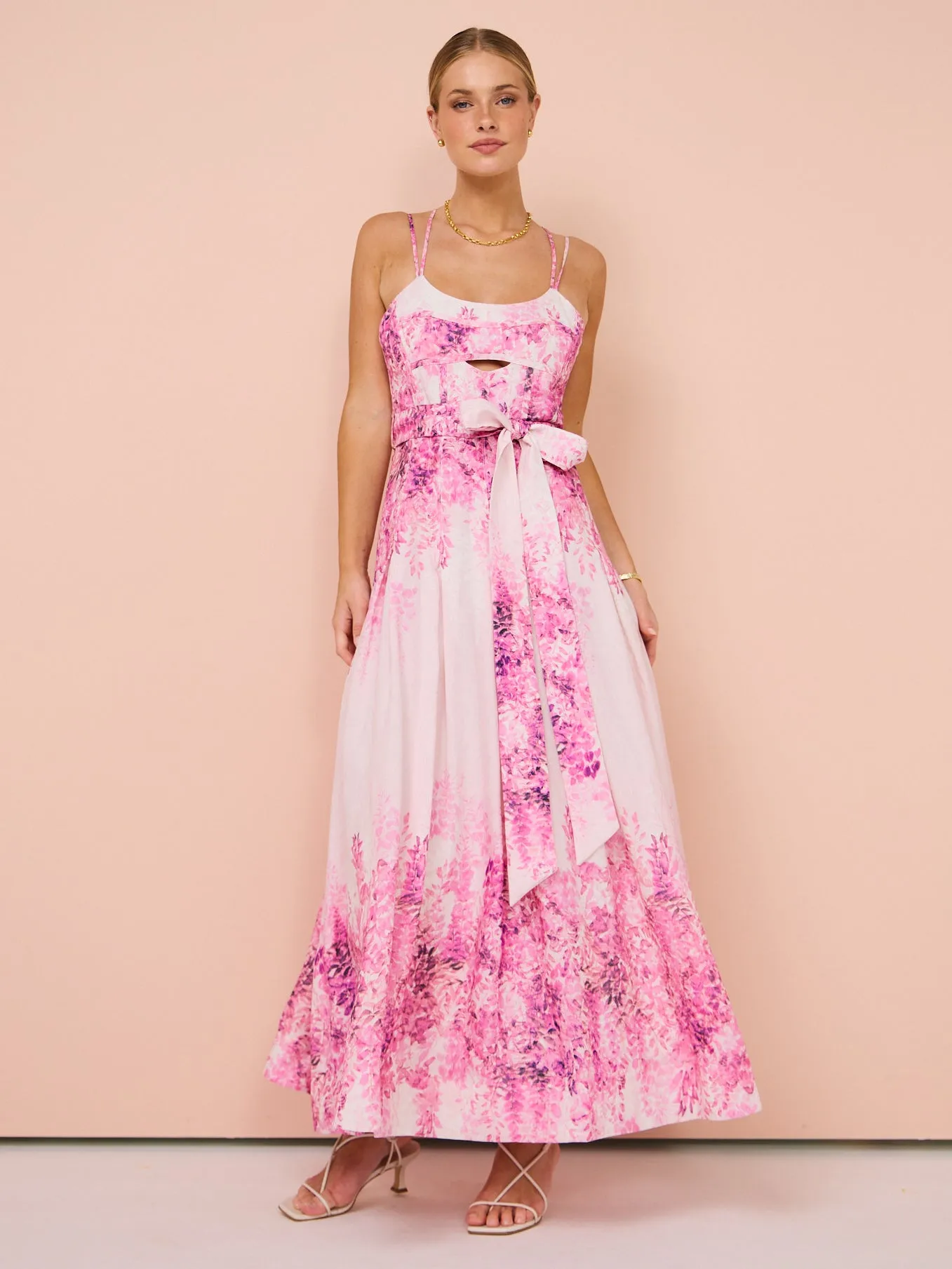 Saint Armont Lila Midi Dress in Wisteria Dream Blush