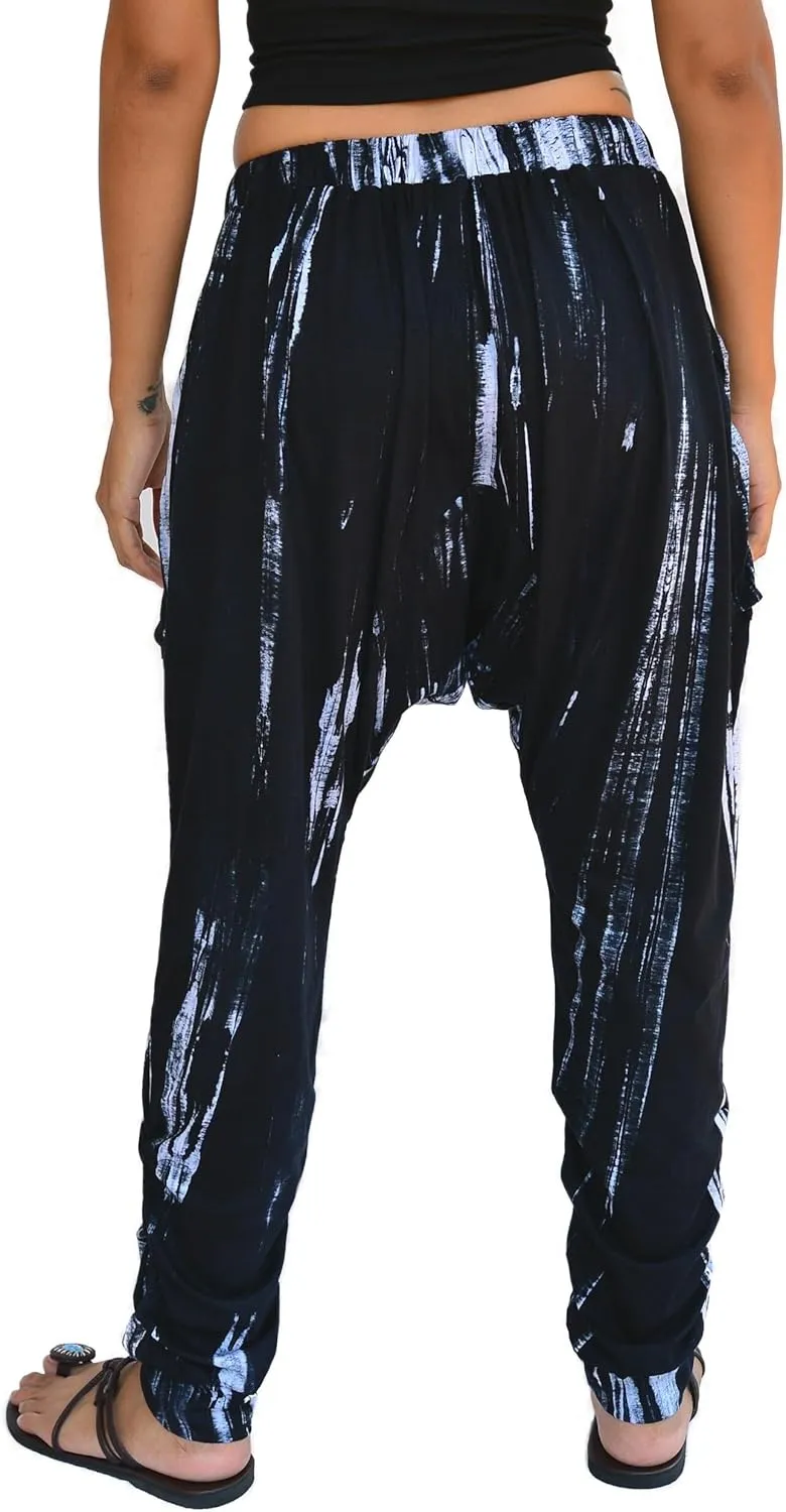 Sakoonee Casual Yoga Lounge Harem Pants Baggy Trousers Unisex Cotton 2 Pockets with Zipper