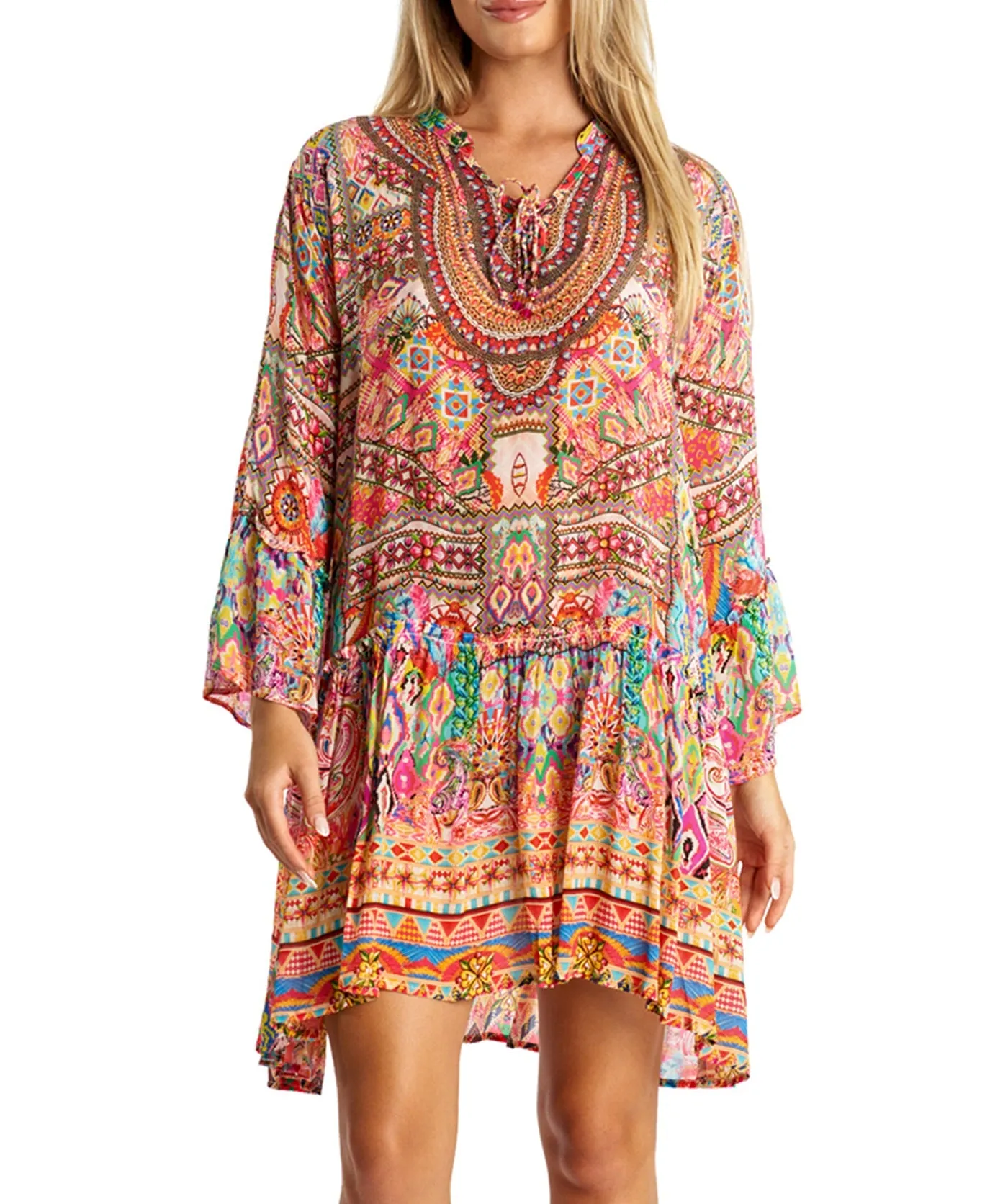 Santorini Mid Length Short Dress