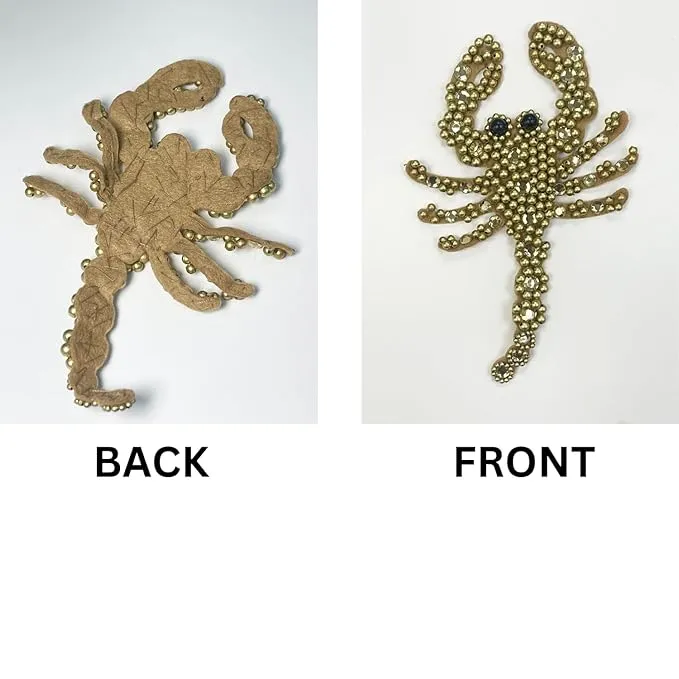 Scorpion Crab Beaded Pearl Sew Patch