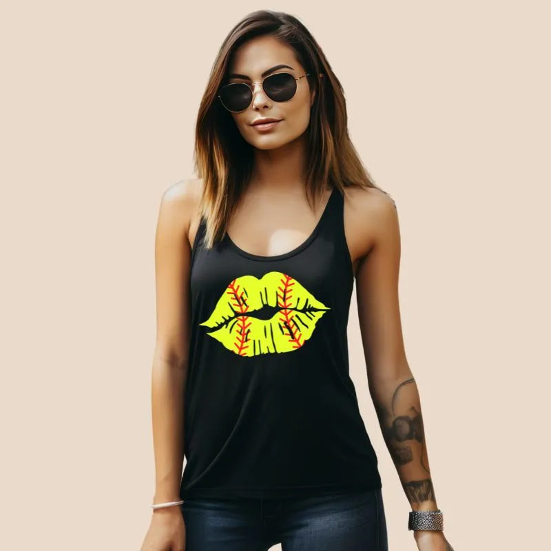 Softball Lips PNG Sublimation Design