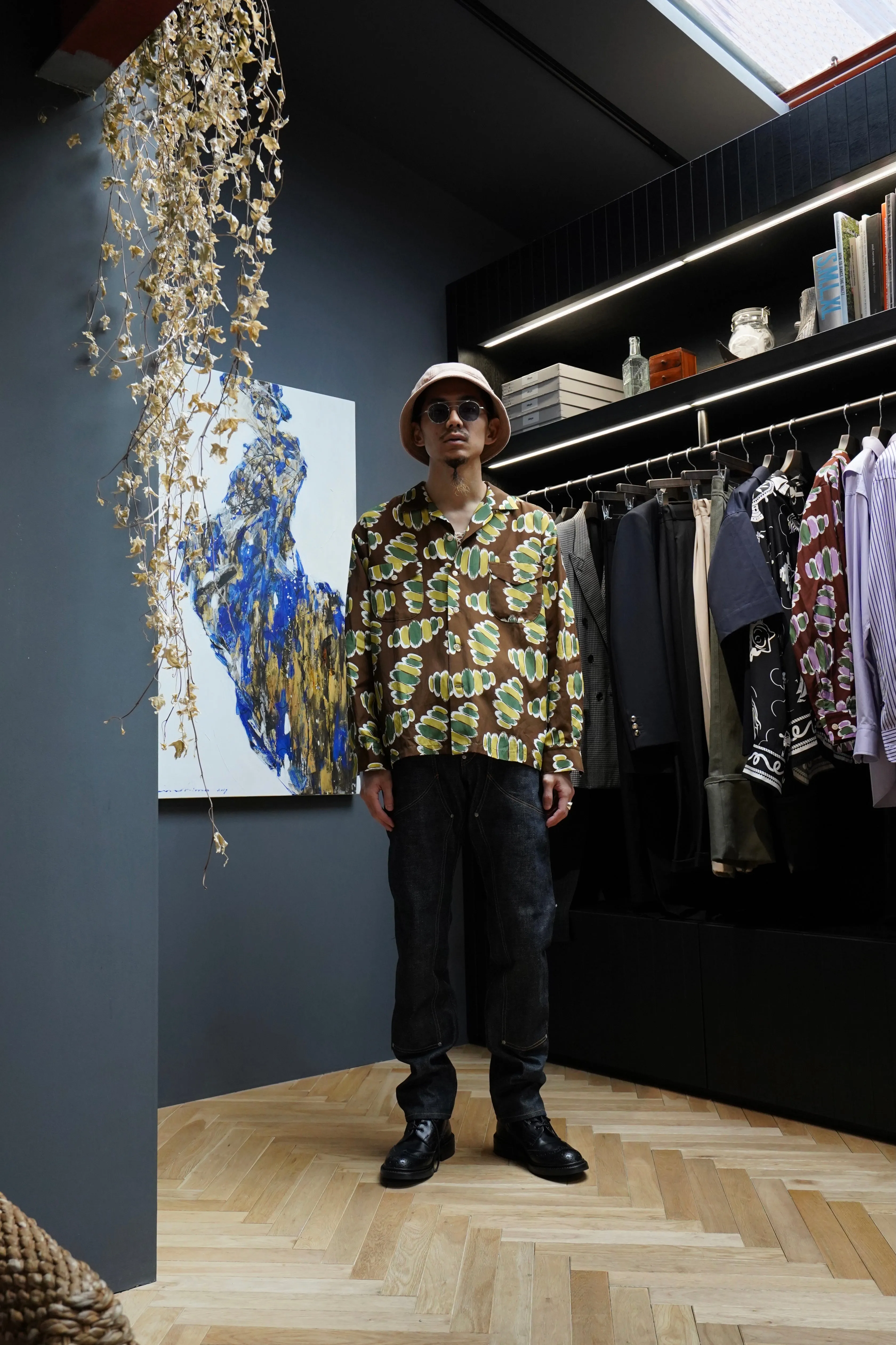 SOLARIS&Co. ATOMIC OPEN COLLAR L/S SHIRT (BROWN)
