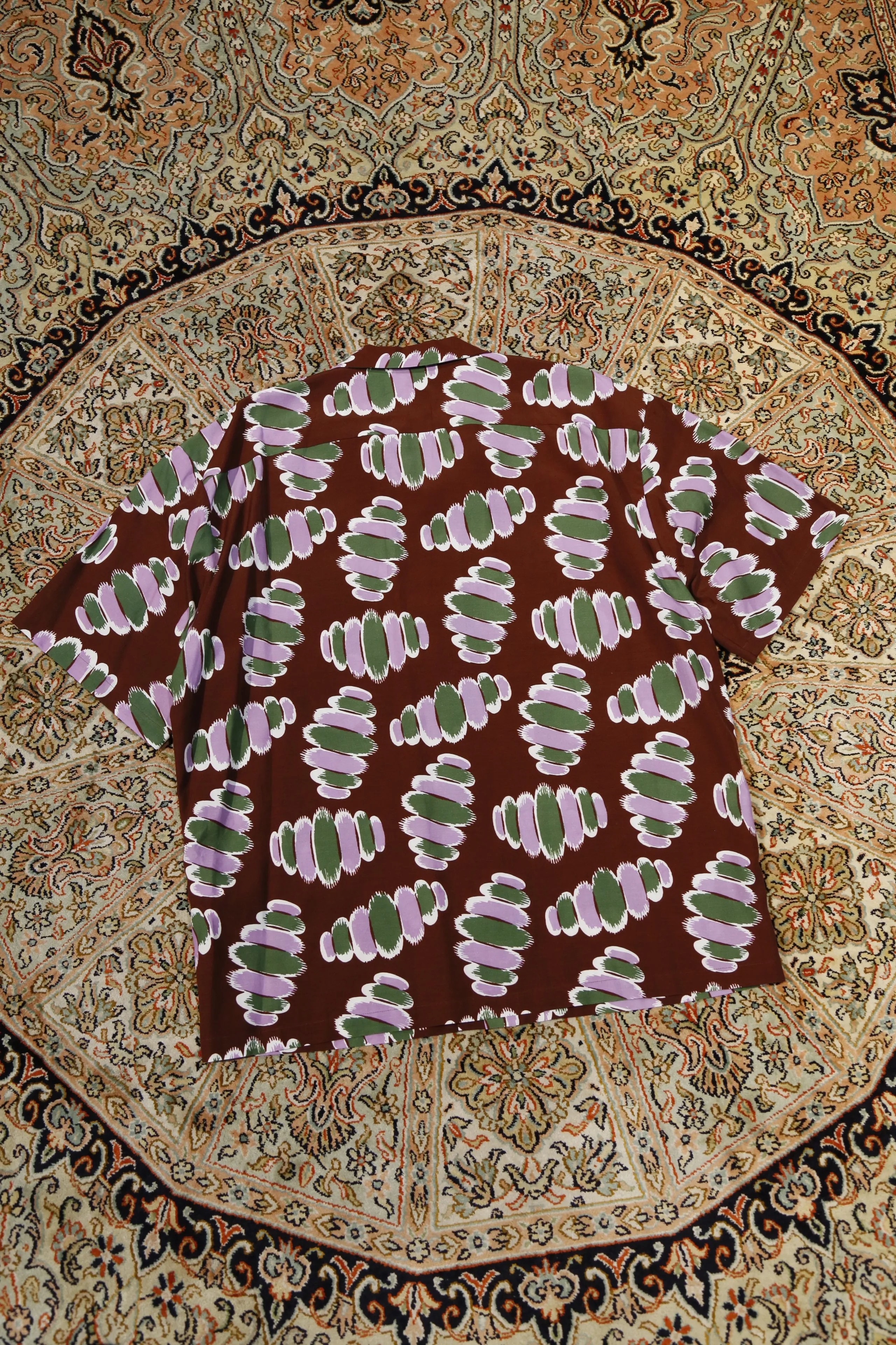 SOLARIS&Co. ATOMIC OPEN COLLAR S/S SHIRT (BURGUNDY)
