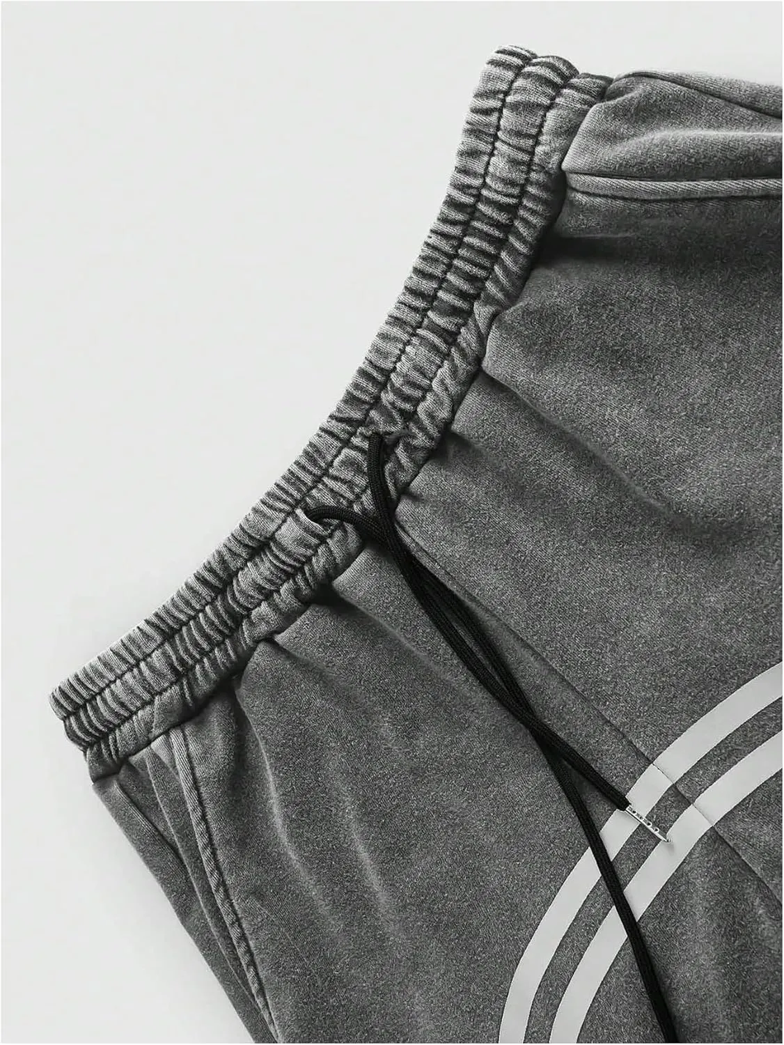 SOLY HUX Men's Side Striped Sweatpants Drawstring Waist Zipper Baggy Wide Leg Pants Streetwear