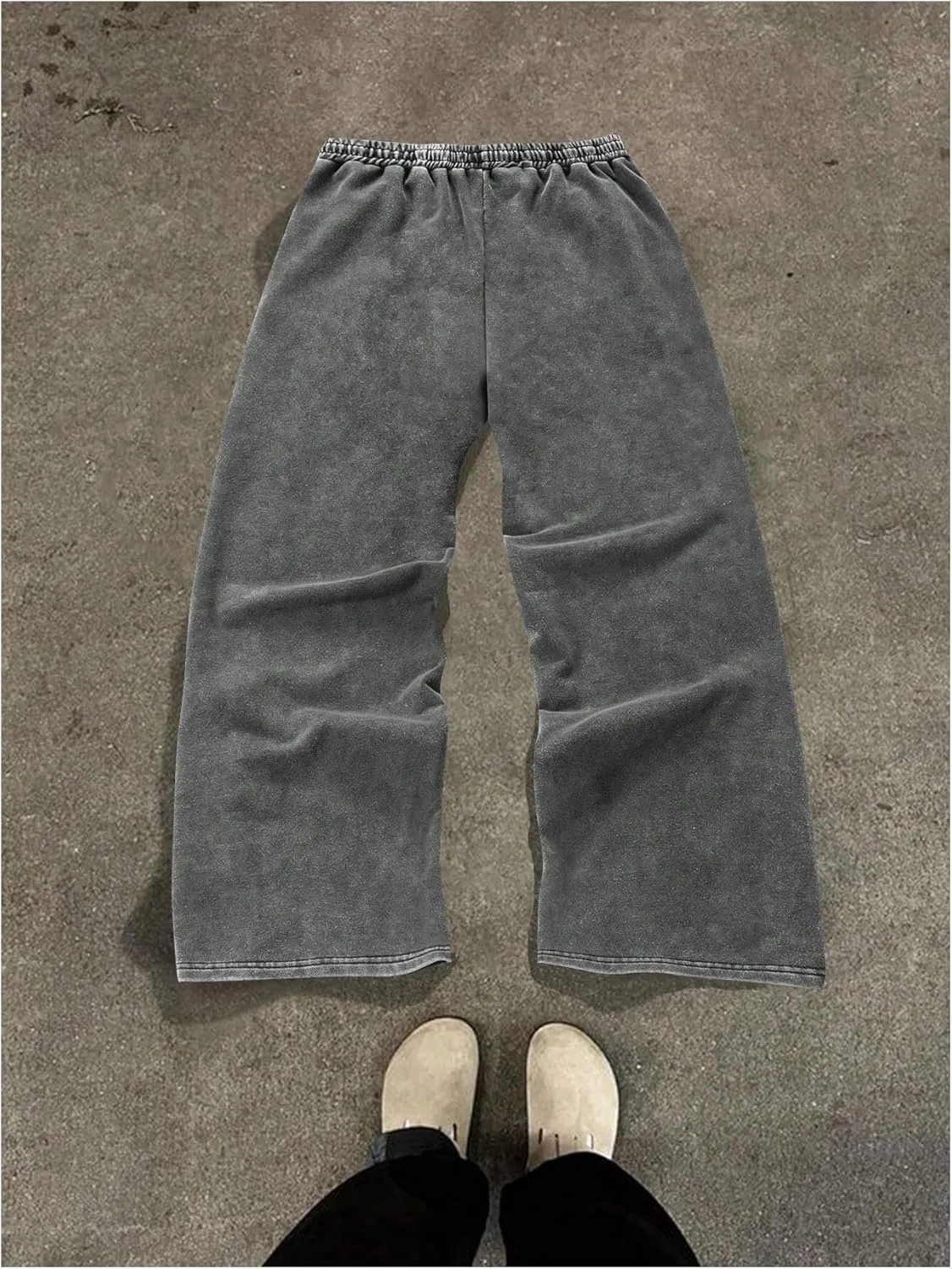SOLY HUX Men's Side Striped Sweatpants Drawstring Waist Zipper Baggy Wide Leg Pants Streetwear