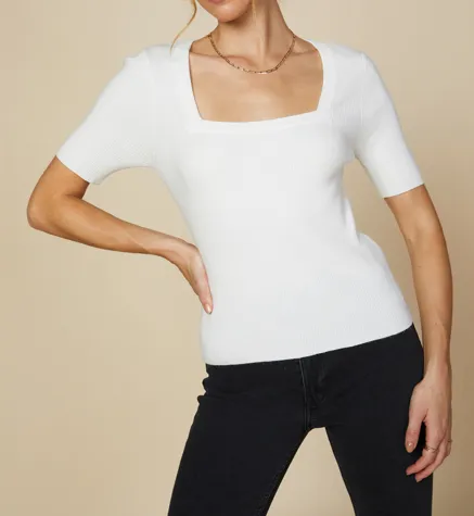 Square Neck S/S Sweater