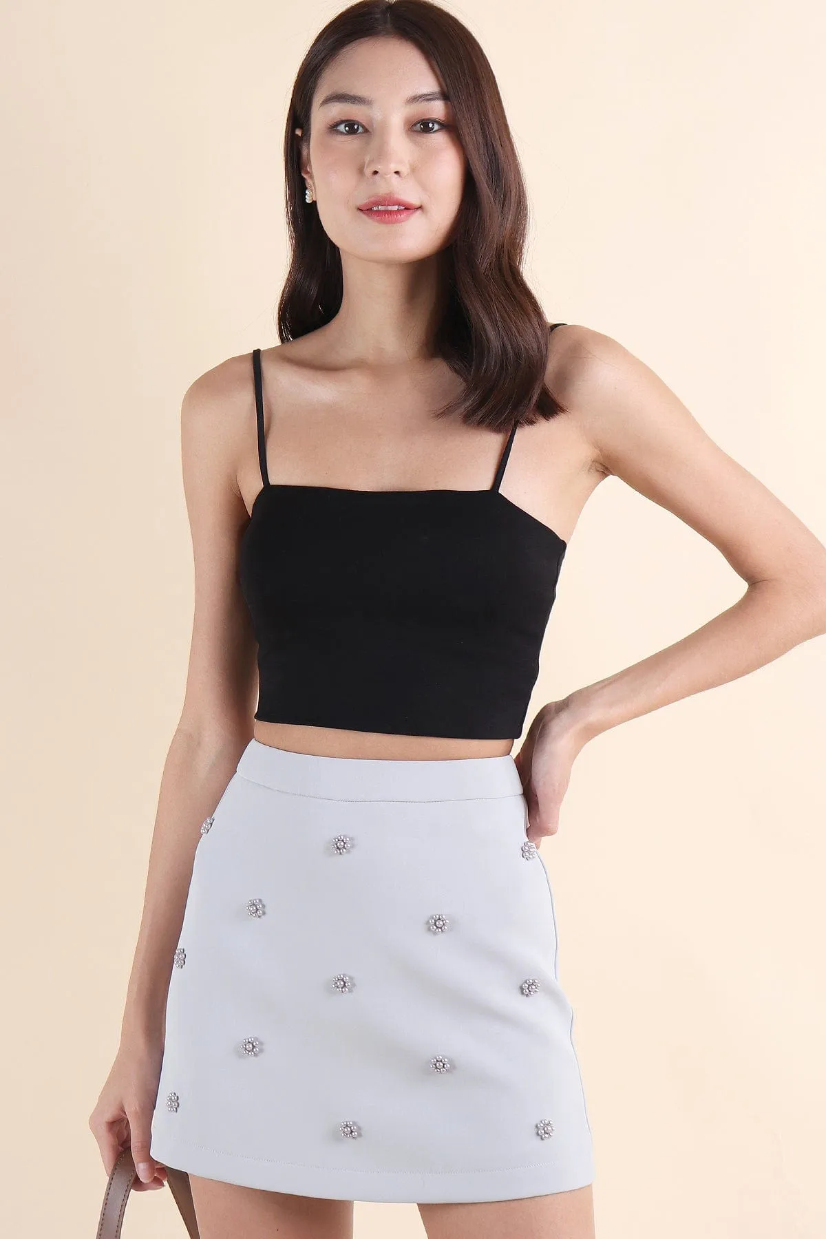 STARRY EMBELLISHED SKIRT IN PERIWINKLE