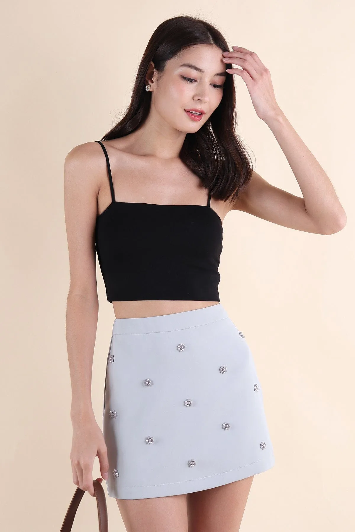 STARRY EMBELLISHED SKIRT IN PERIWINKLE