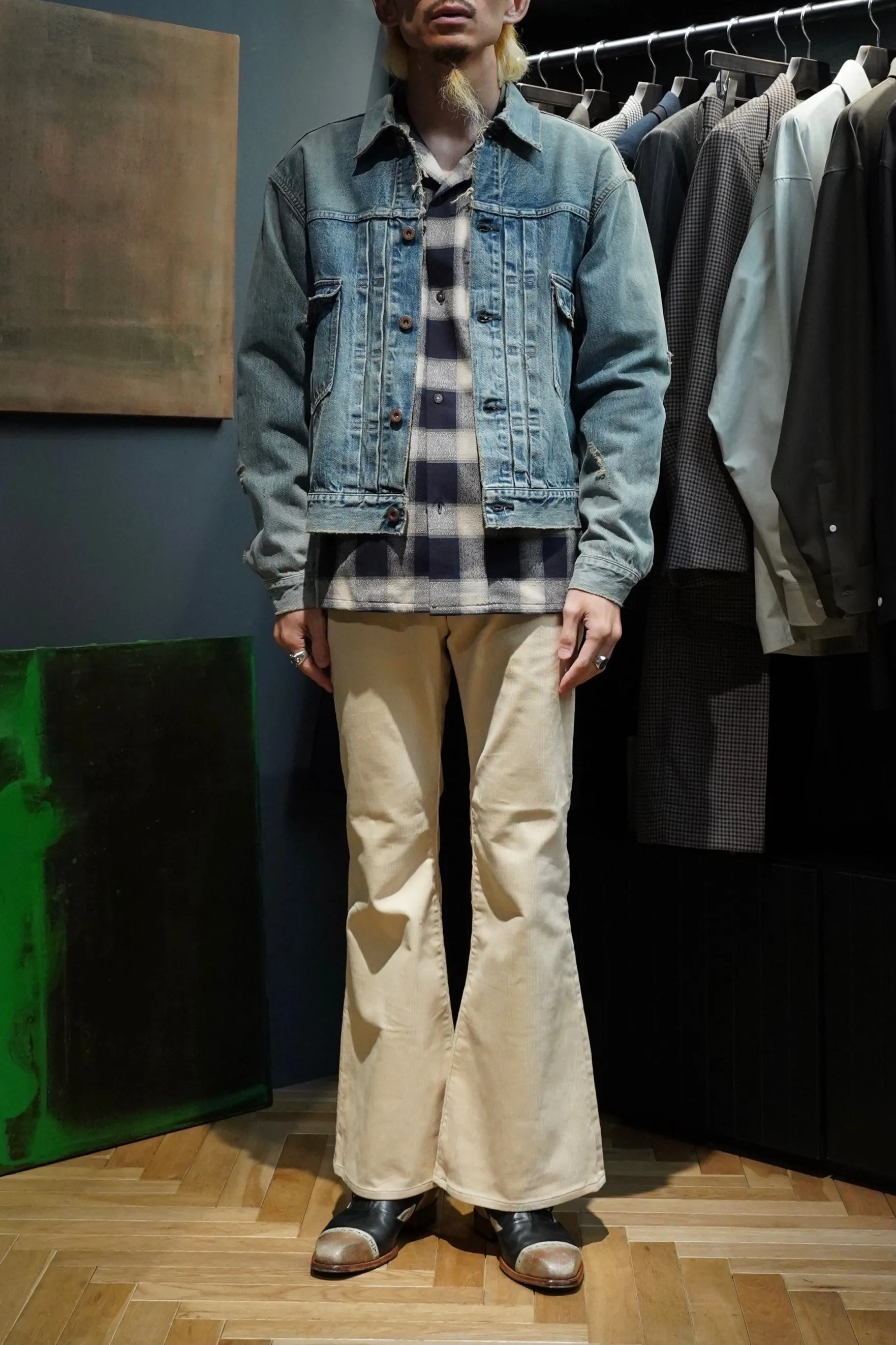 SUGARHILL OMBRE OPEN-COLLAR SHIRT(NAVY OMBRE)