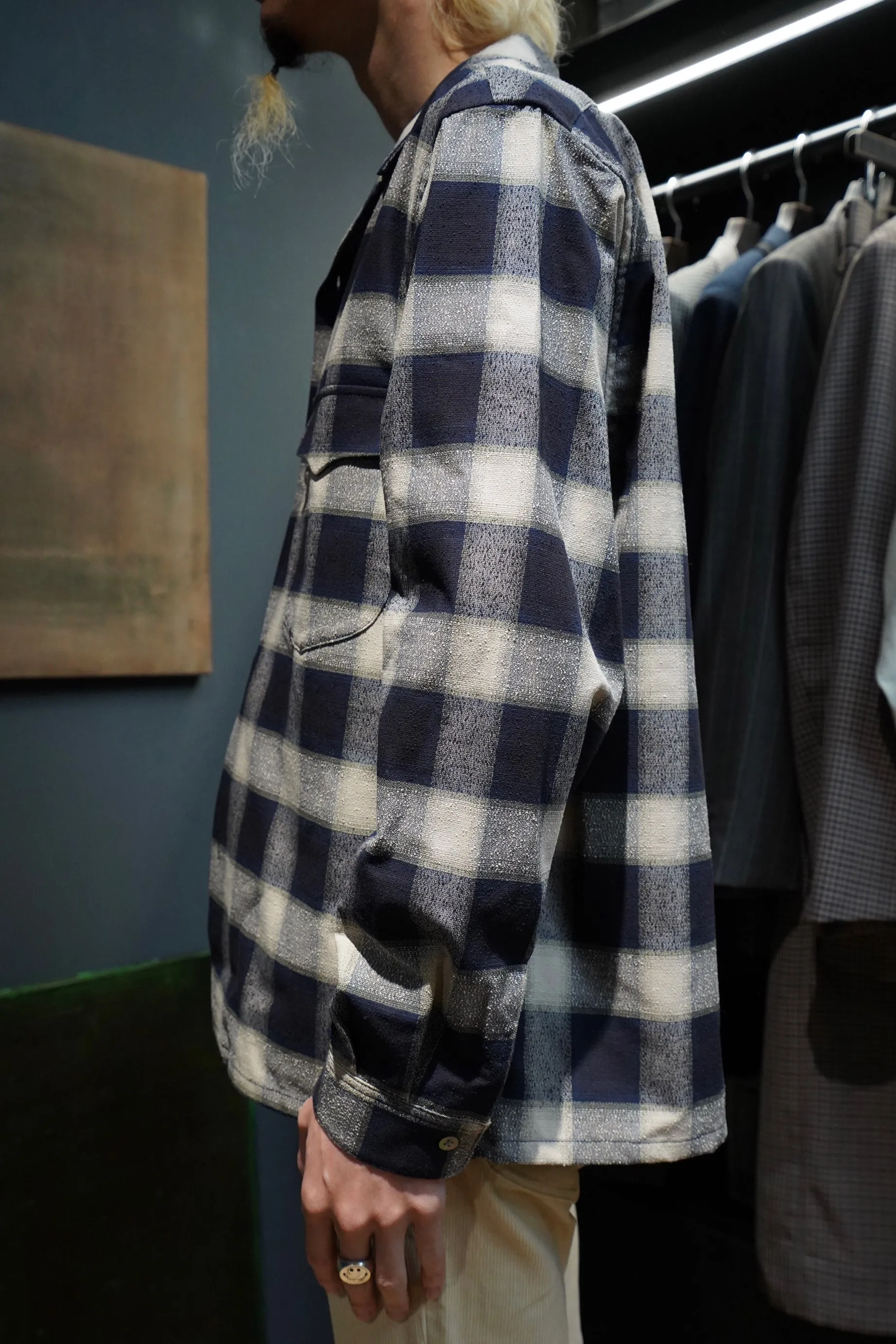SUGARHILL OMBRE OPEN-COLLAR SHIRT(NAVY OMBRE)