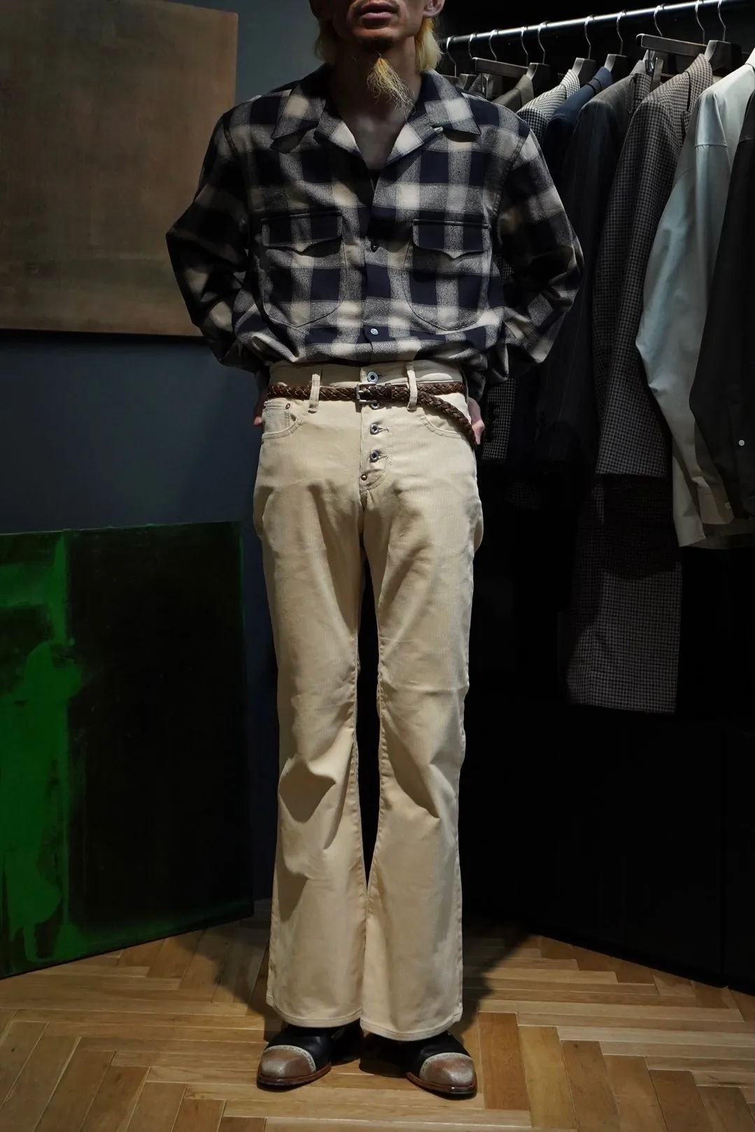 SUGARHILL OMBRE OPEN-COLLAR SHIRT(NAVY OMBRE)