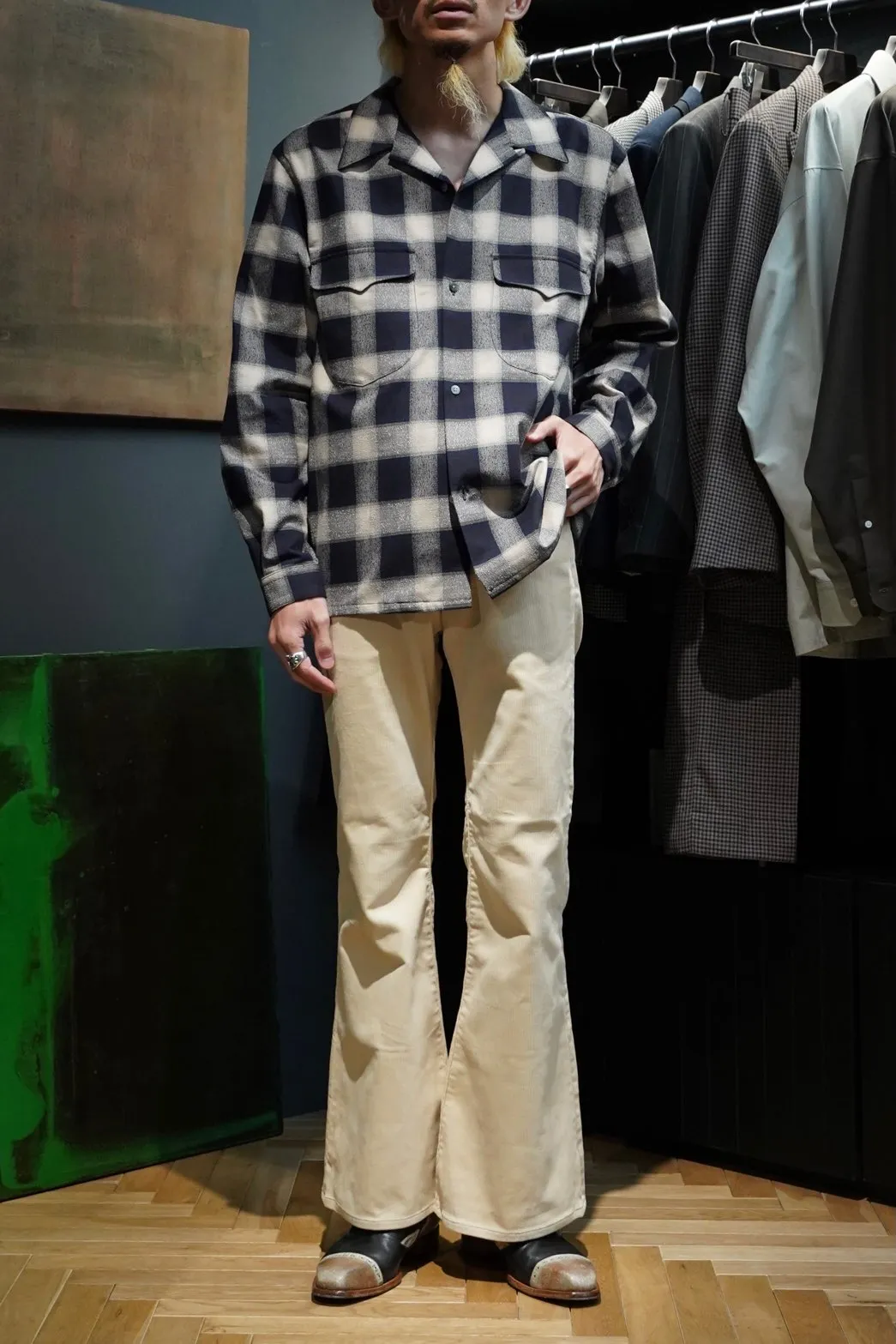 SUGARHILL OMBRE OPEN-COLLAR SHIRT(NAVY OMBRE)