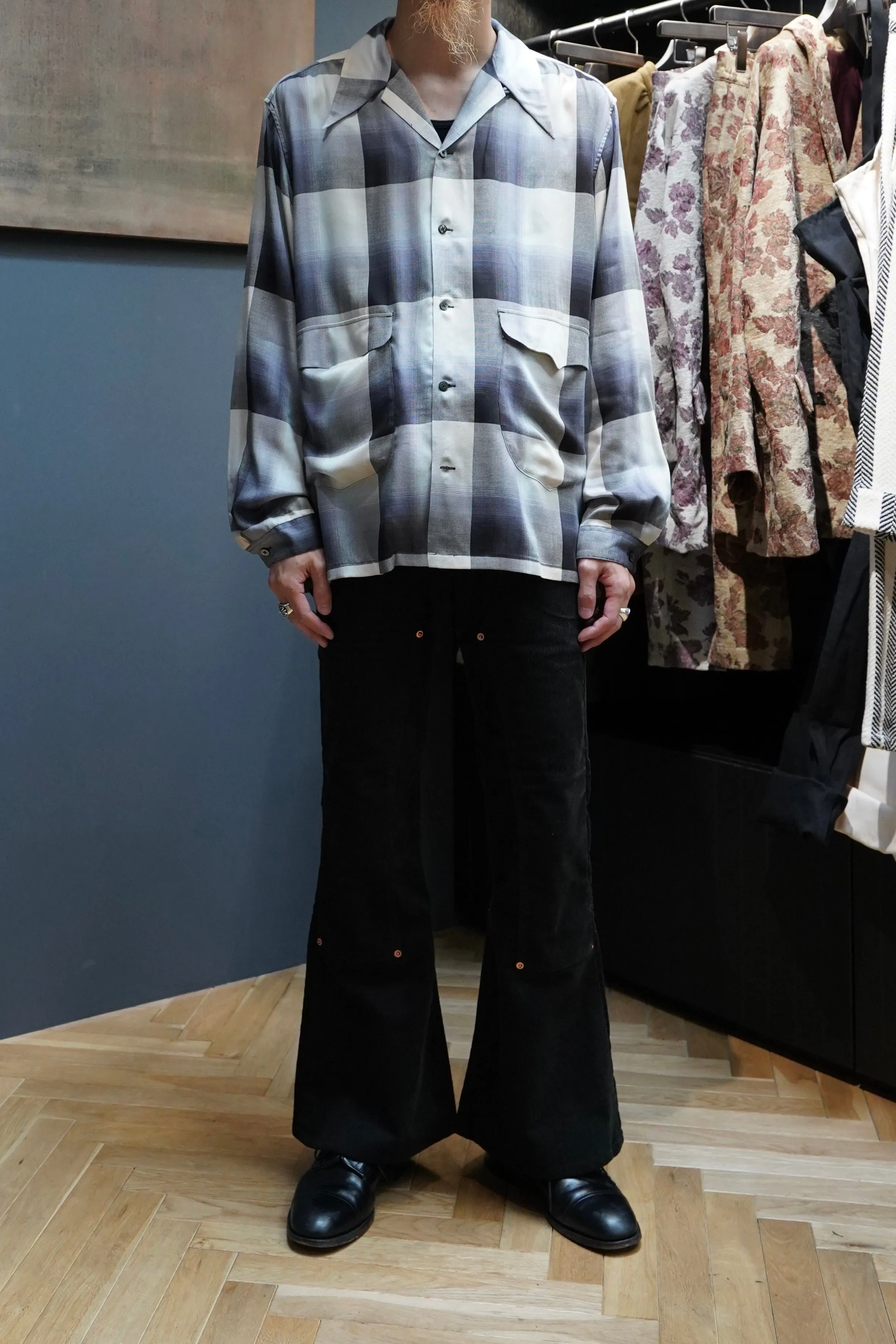 SUGARHILL Ombre Panama Open-collar Shirt (BLACK)