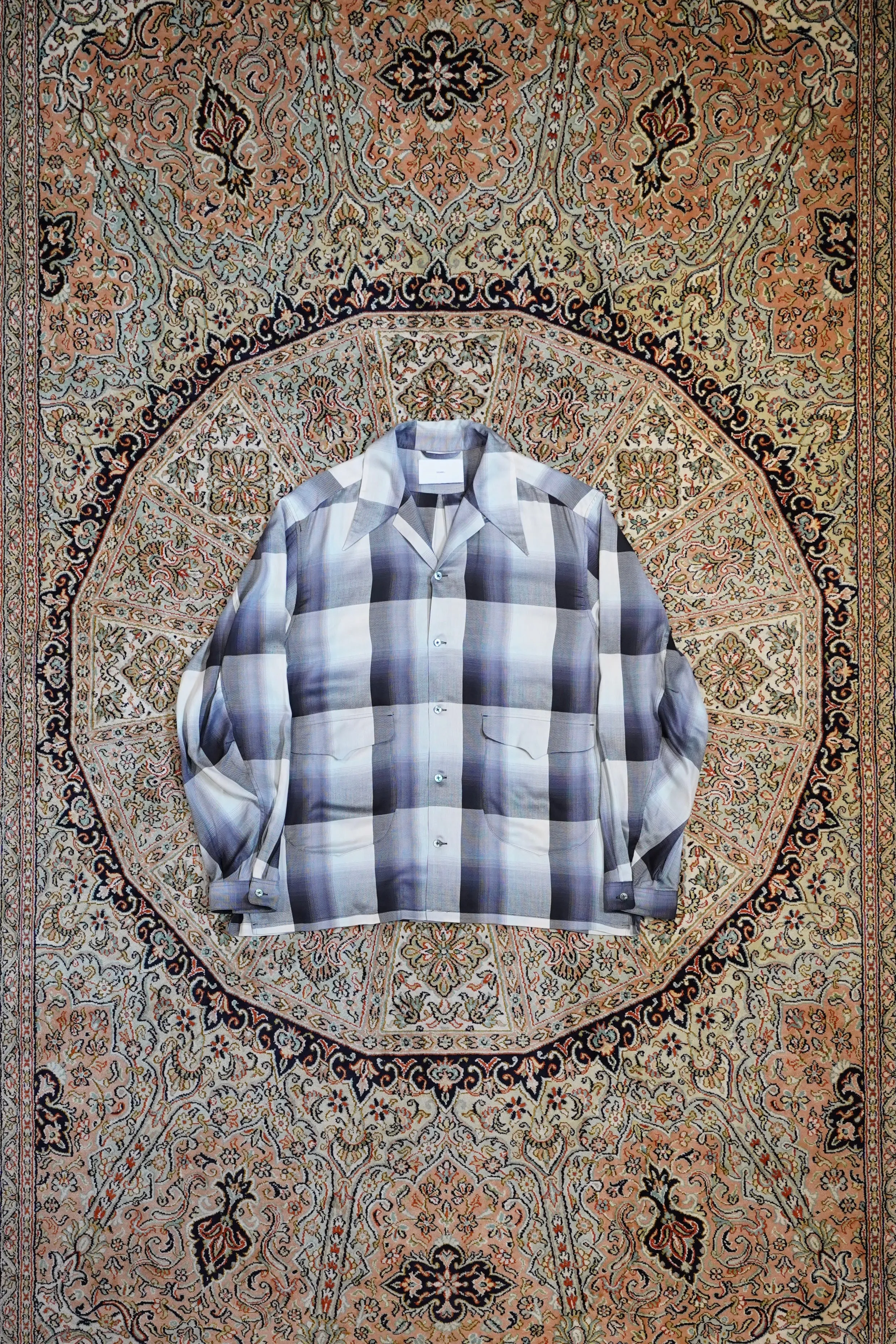 SUGARHILL Ombre Panama Open-collar Shirt (BLACK)