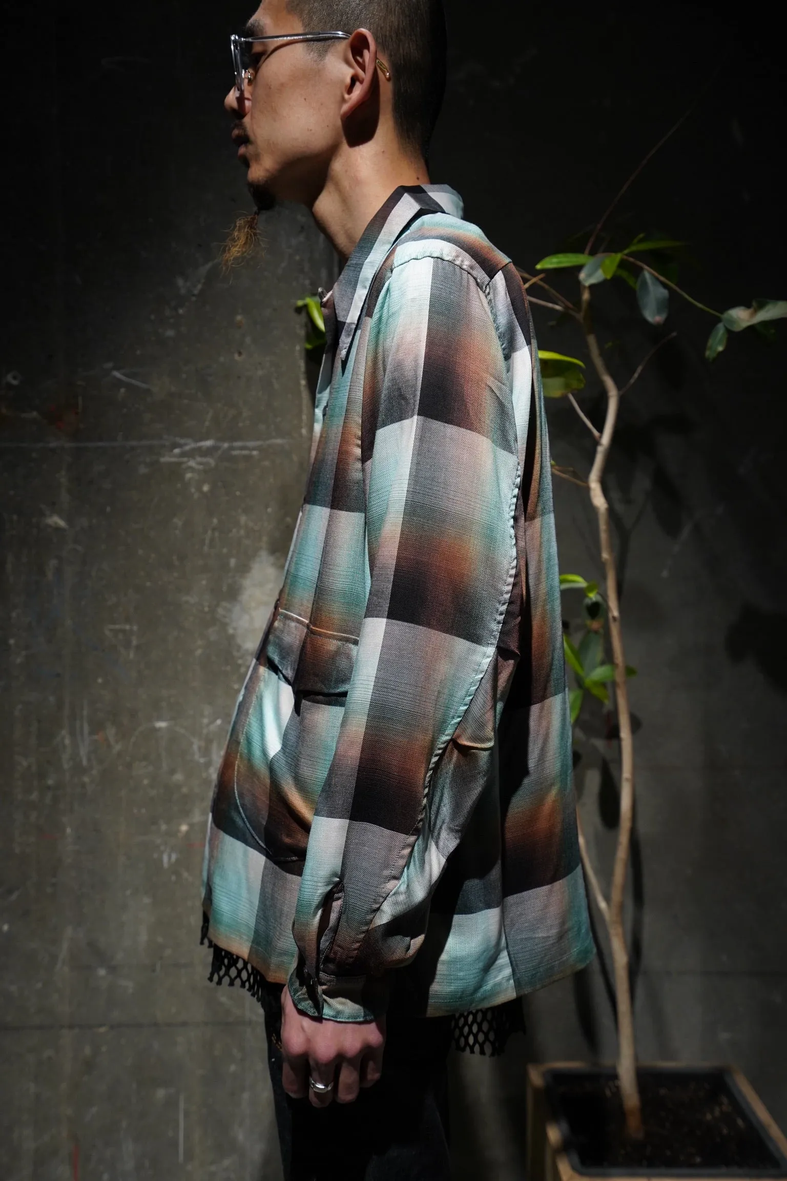 SUGARHILL Ombre Panama Open-collar Shirt (GREEN)