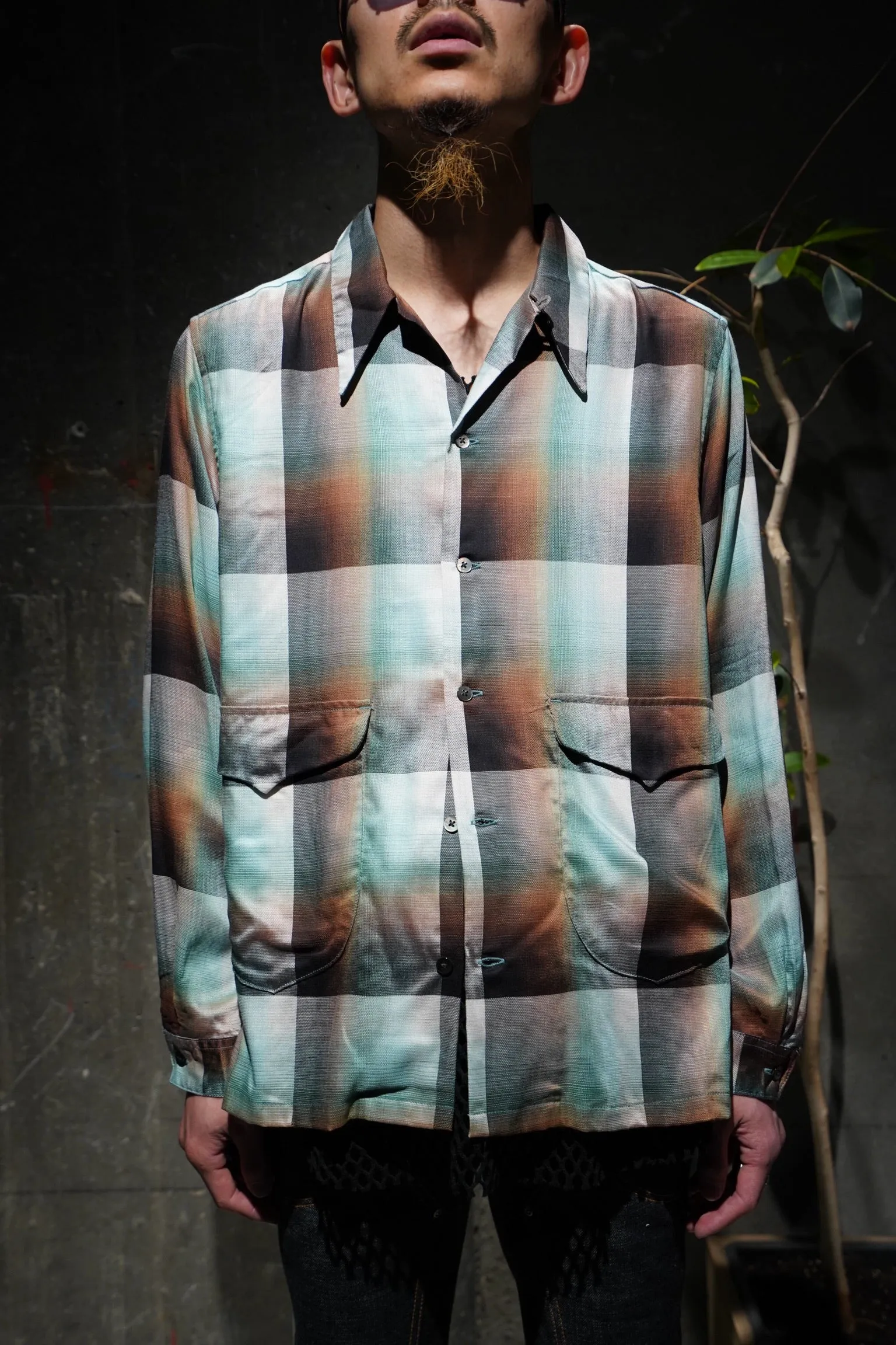 SUGARHILL Ombre Panama Open-collar Shirt (GREEN)