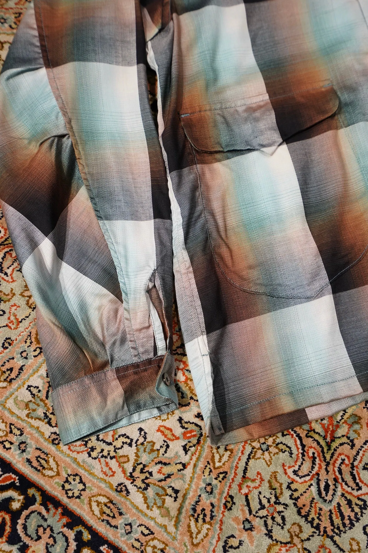 SUGARHILL Ombre Panama Open-collar Shirt (GREEN)