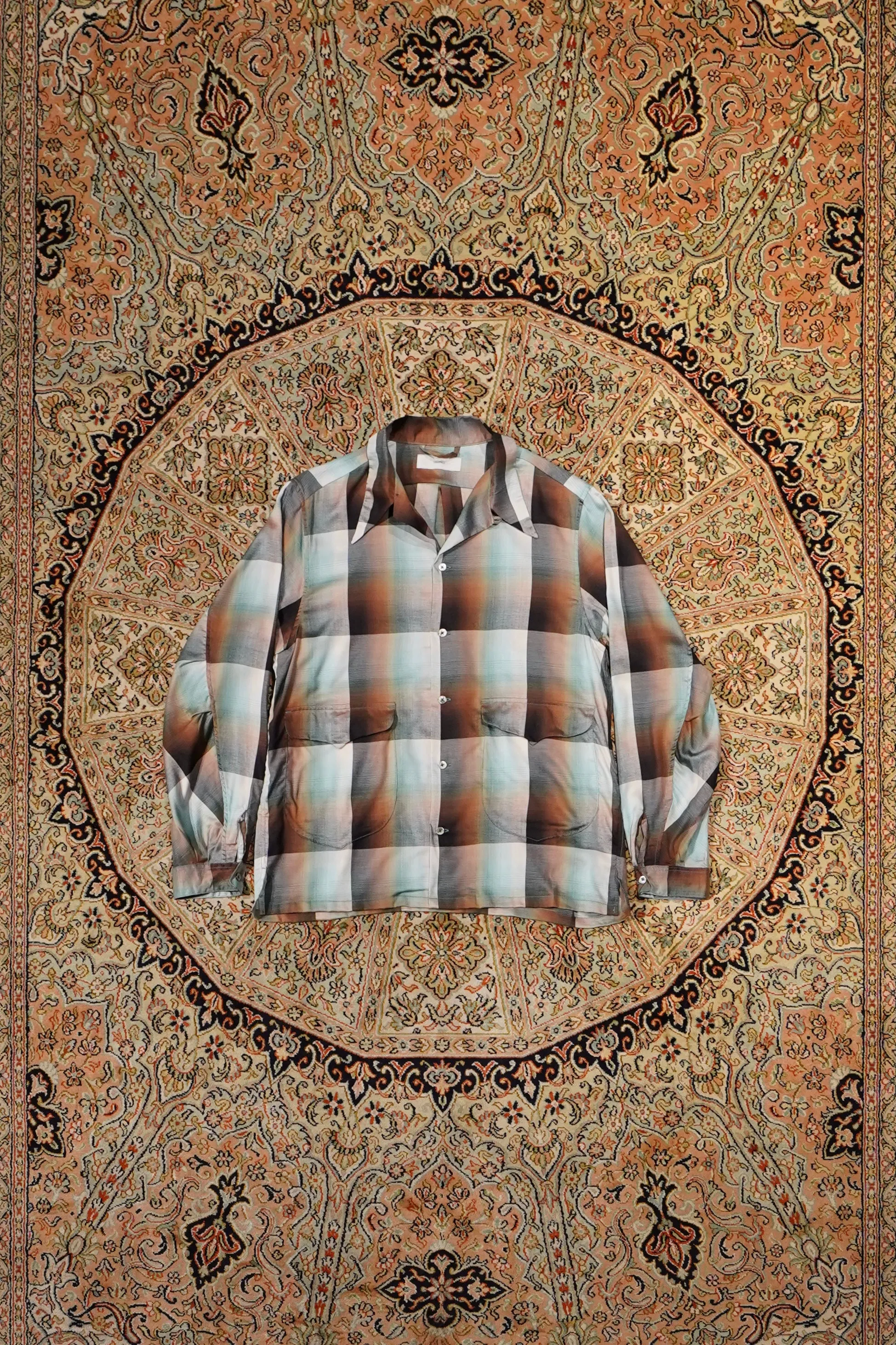 SUGARHILL Ombre Panama Open-collar Shirt (GREEN)