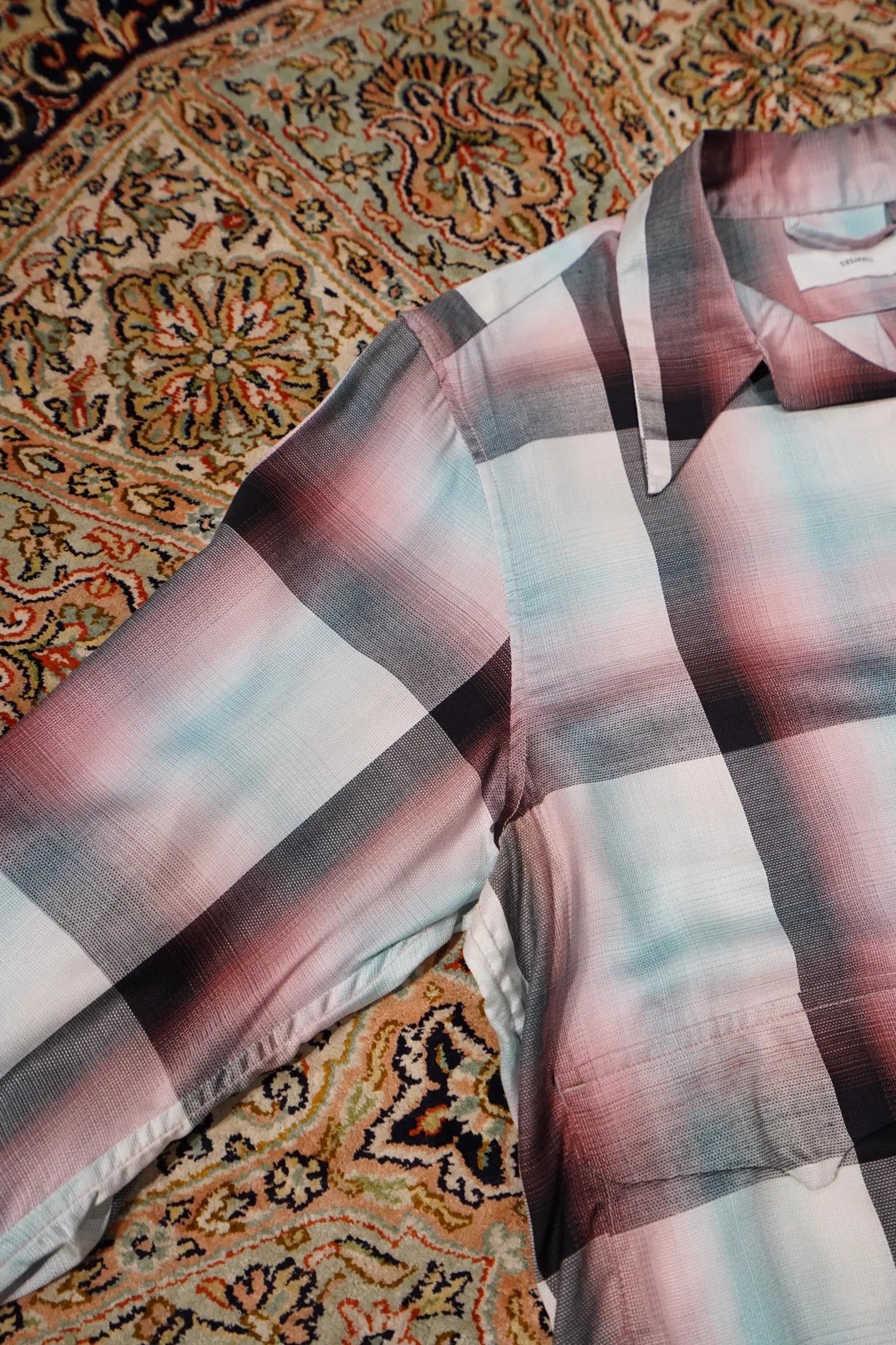 SUGARHILL Ombre Panama Open-collar Shirt (PINK)