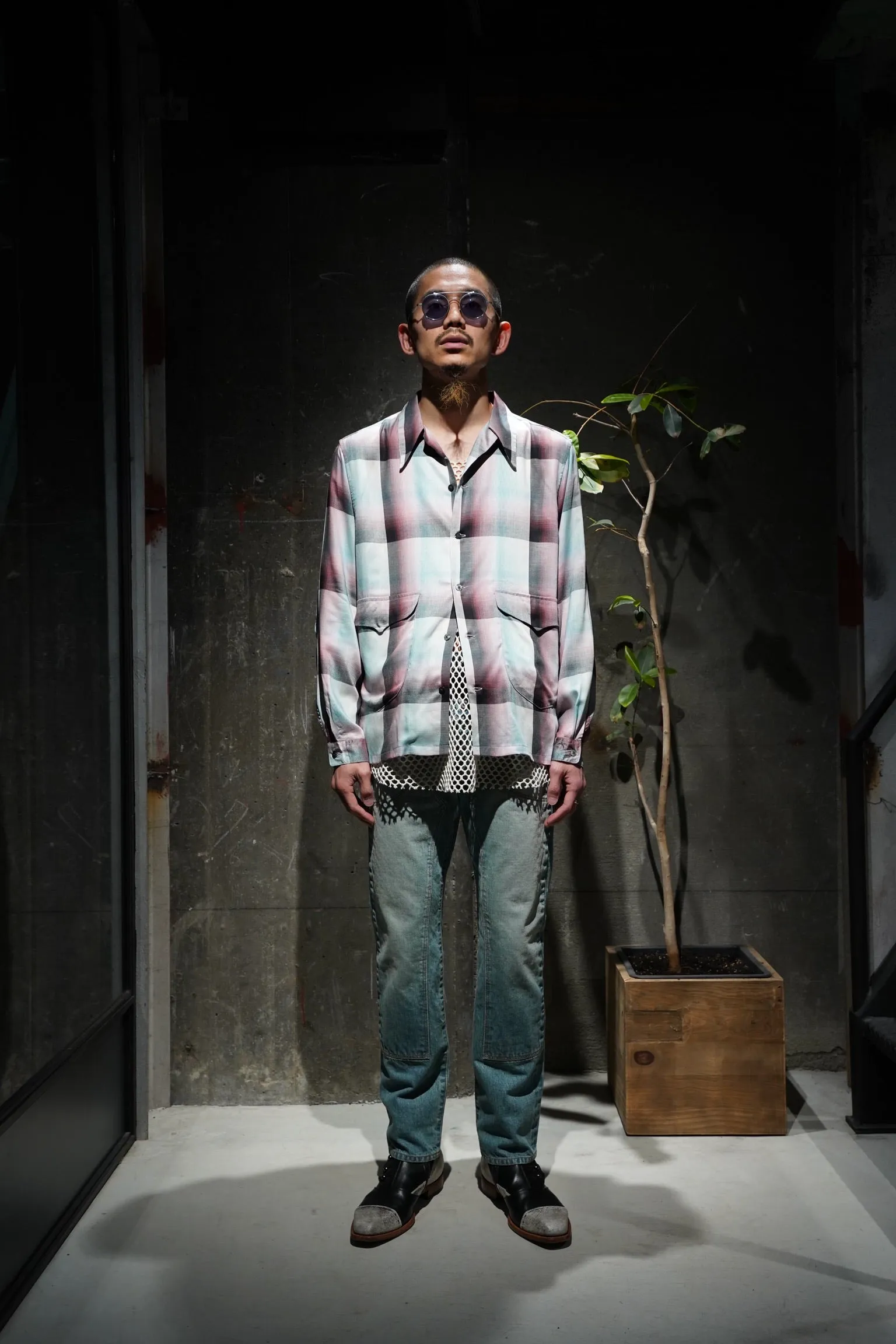 SUGARHILL Ombre Panama Open-collar Shirt (PINK)