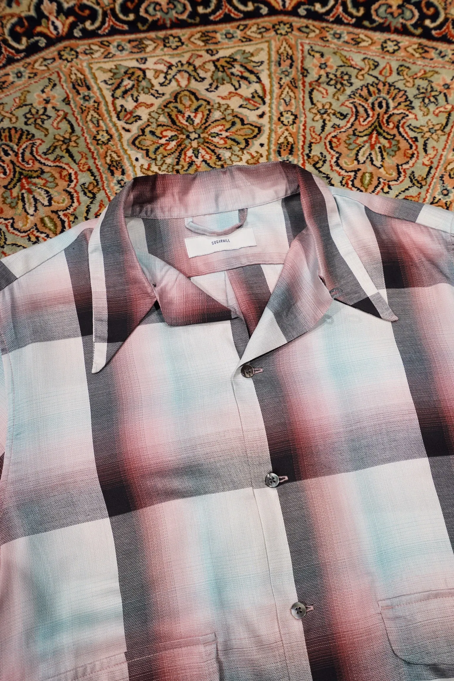 SUGARHILL Ombre Panama Open-collar Shirt (PINK)