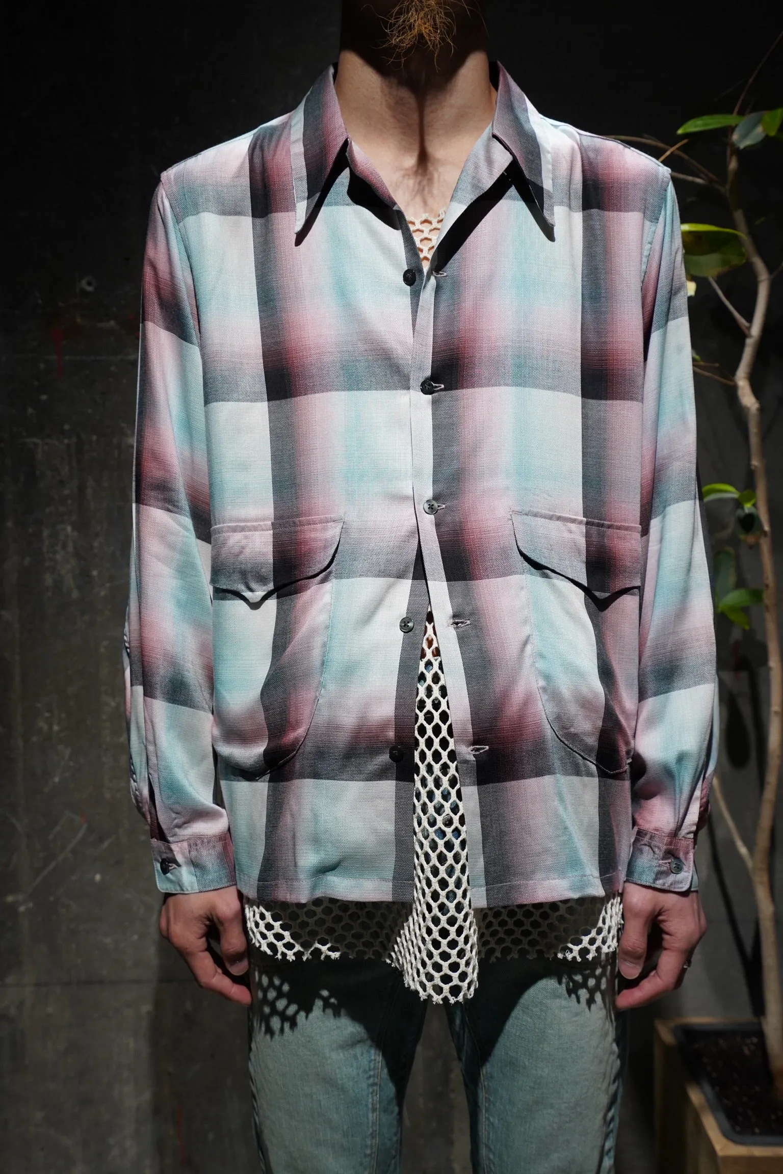 SUGARHILL Ombre Panama Open-collar Shirt (PINK)