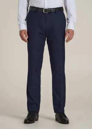 Suit Trousers for Tall Men in Blue Windowpane
