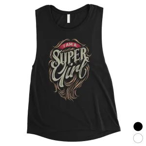 Super Girl Hair Womens Muscle Shirt