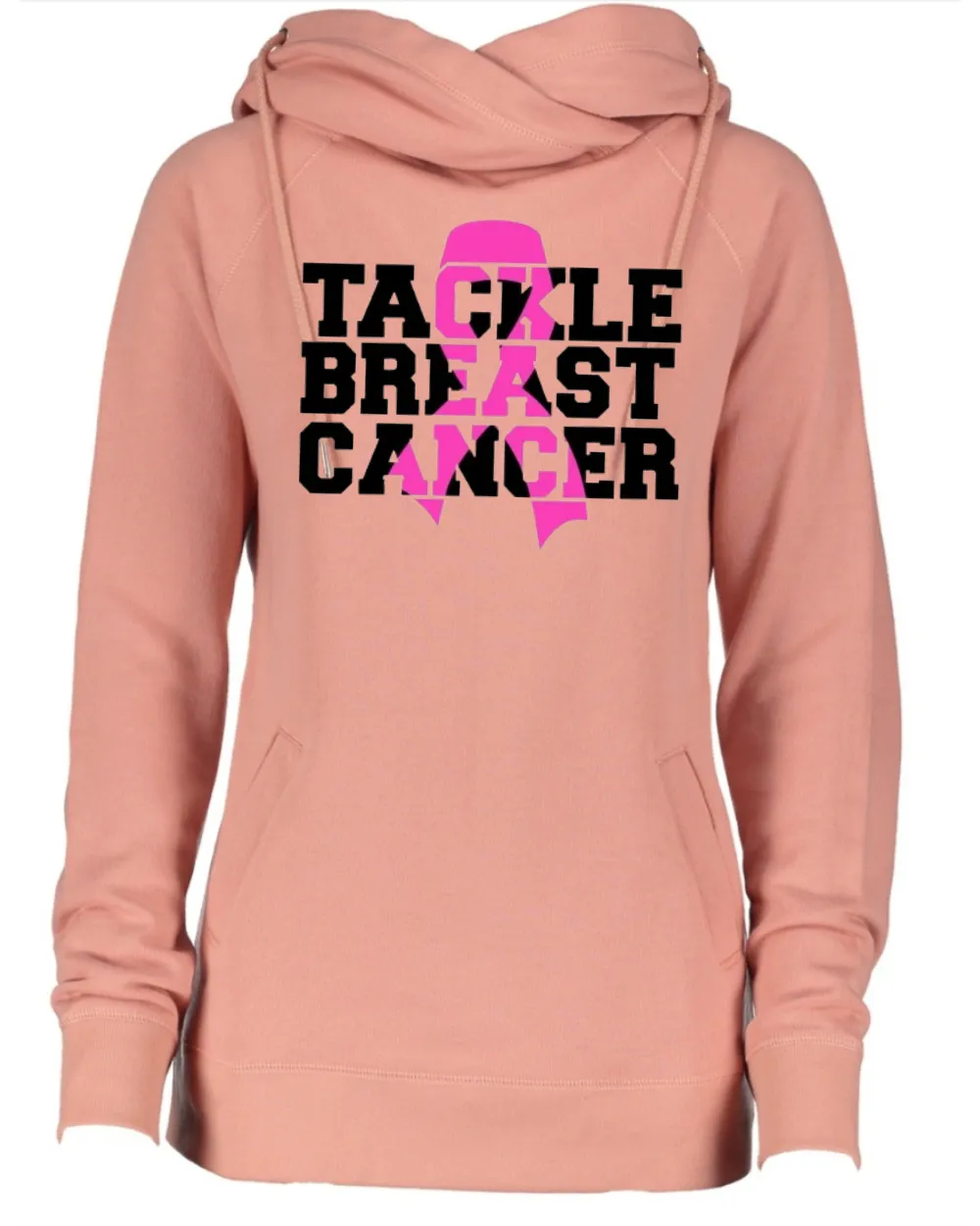 Tackle Breast Cancer Pink Out Tackle Cancer Football Cowl Double Hood Top