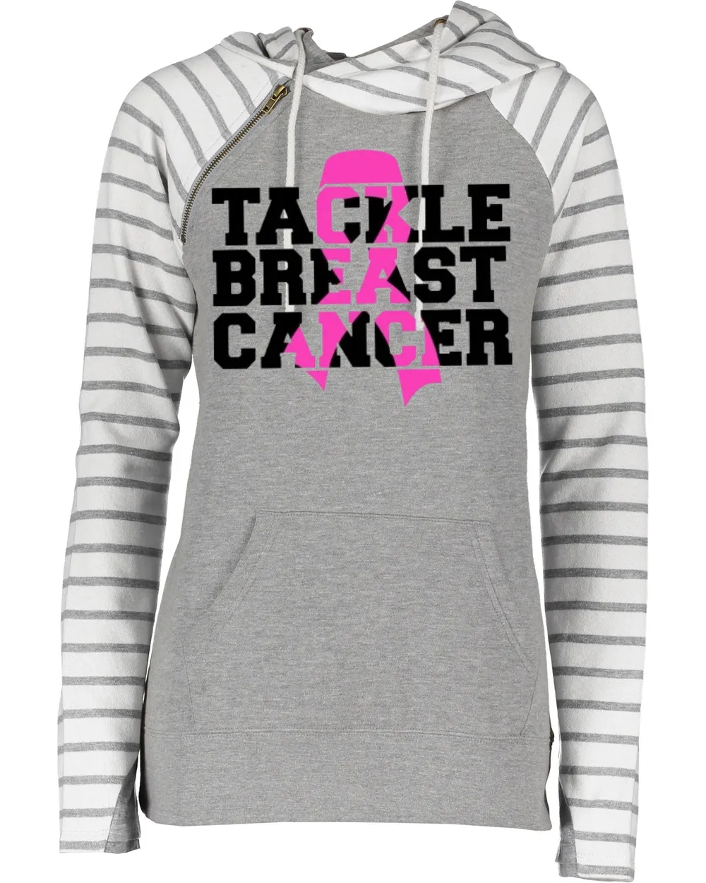 Tackle Breast Cancer Pink Out Tackle Cancer Football Cowl Double Hood Top