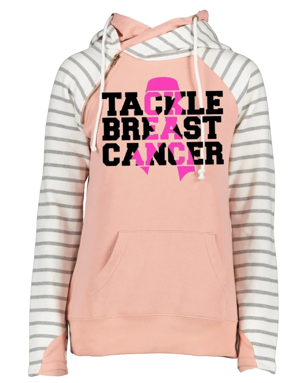 Tackle Breast Cancer Pink Out Tackle Cancer Football Cowl Double Hood Top